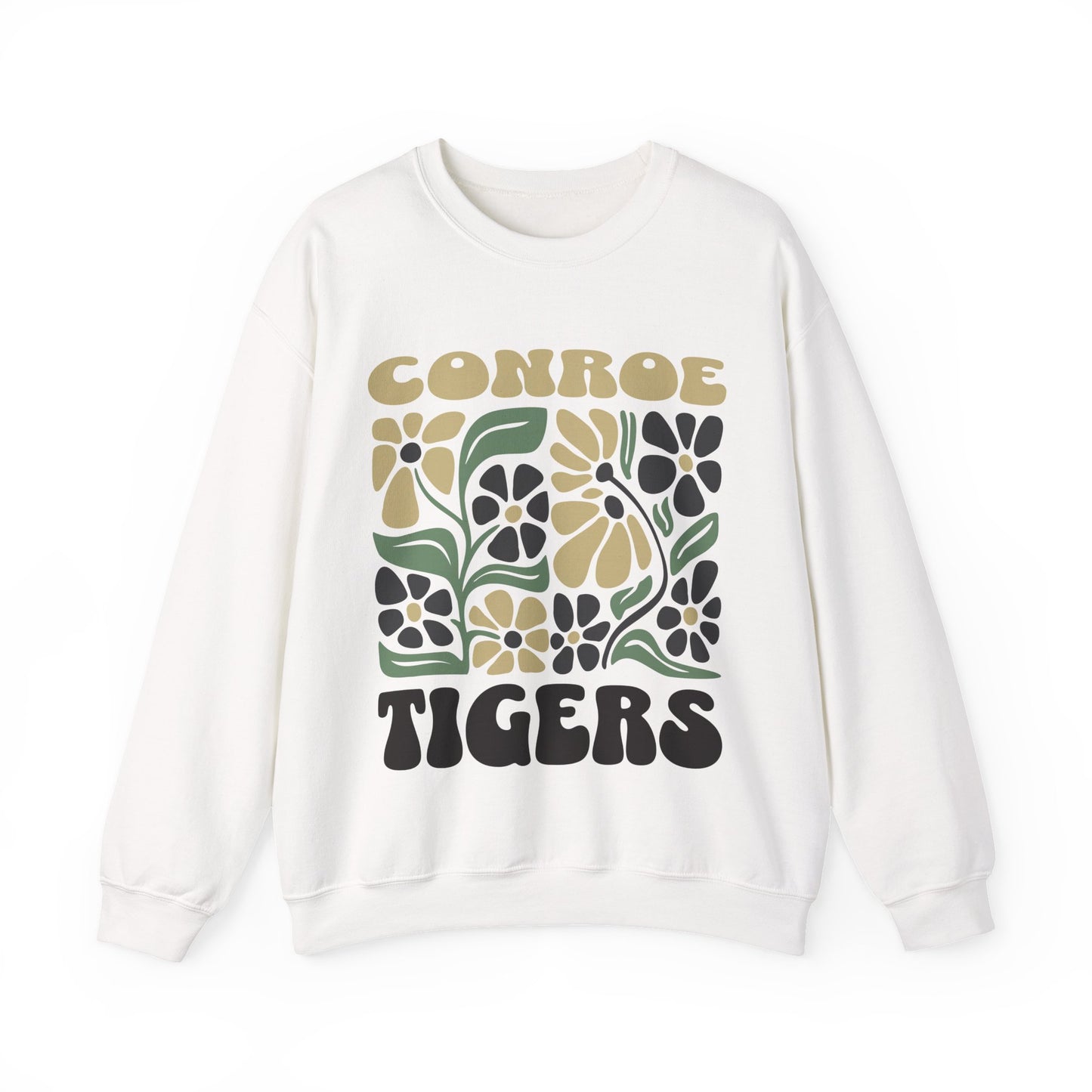 Boho Floral Conroe Tigers Sweatshirt