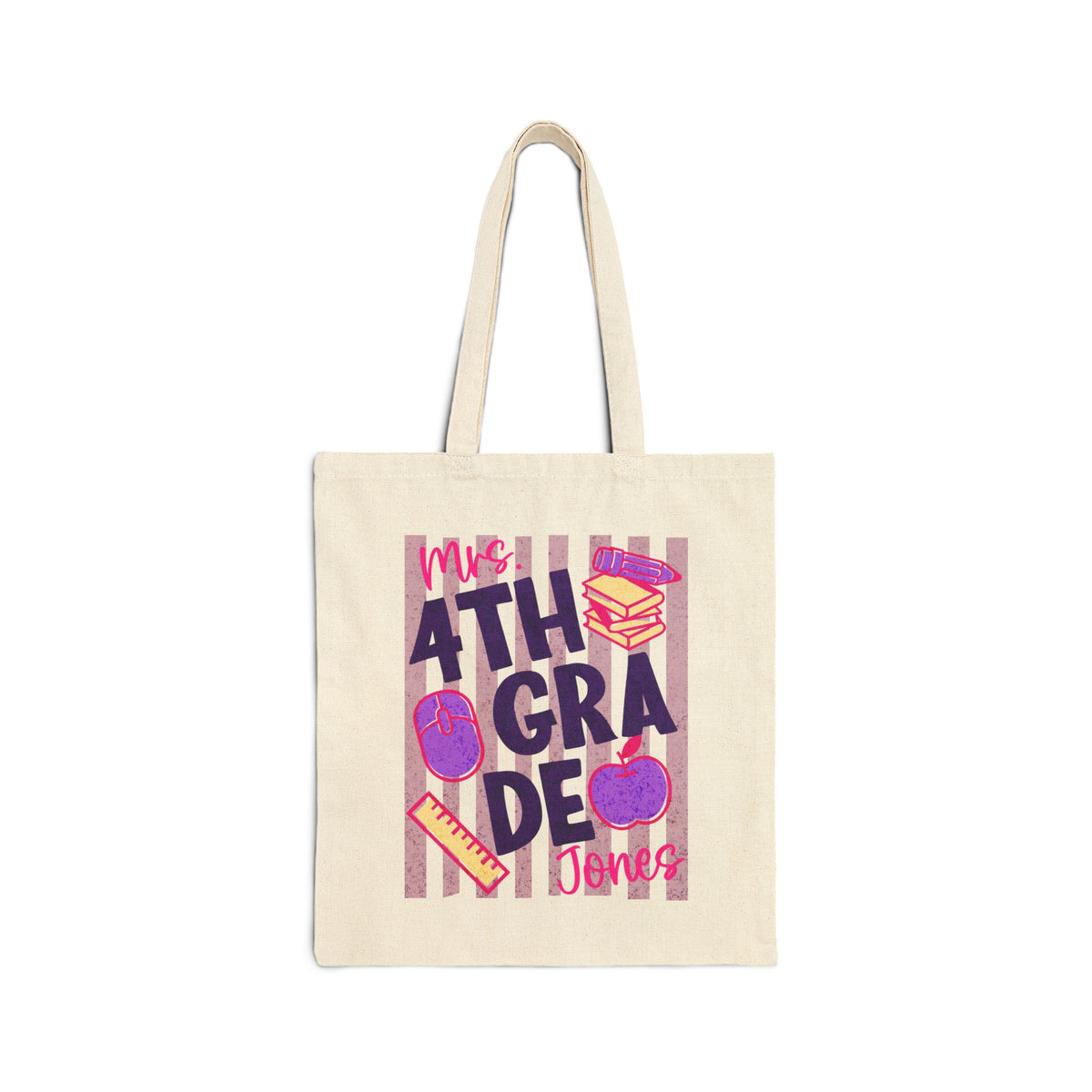 Personalized 4th Grade Teacher Tote Bag