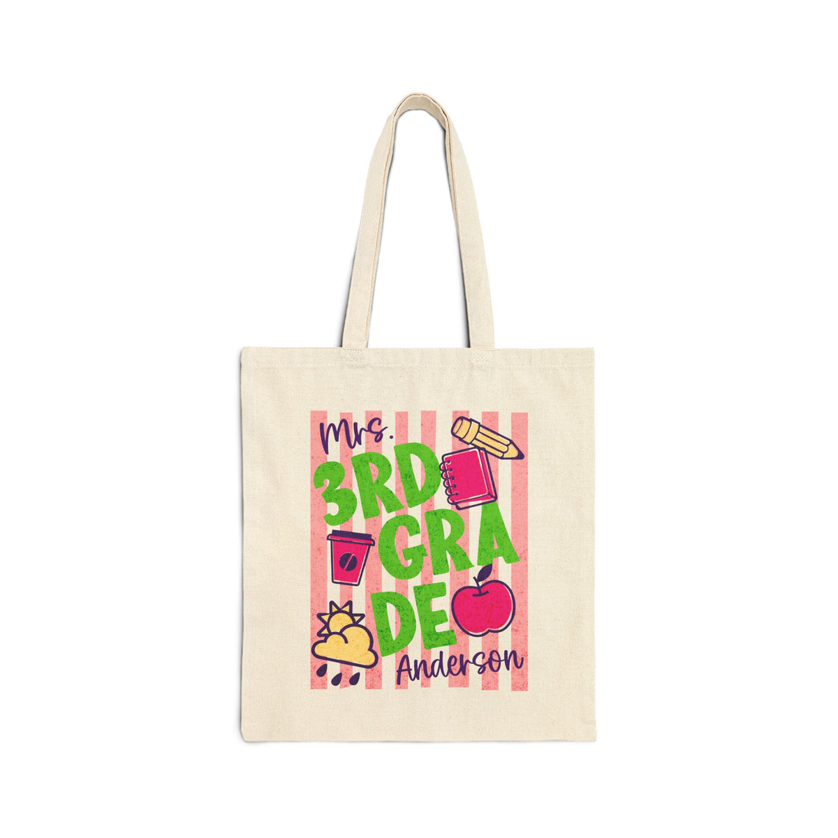 Personalized 3rd Grade Teacher Tote Bag