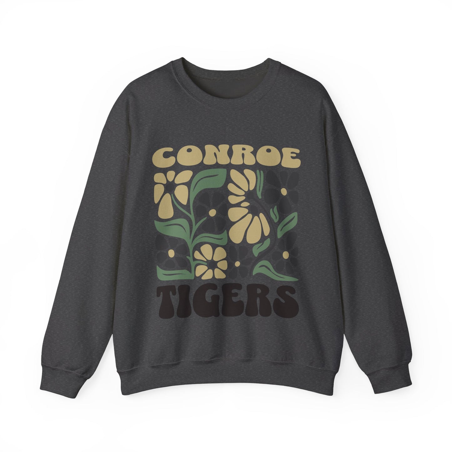 Boho Floral Conroe Tigers Sweatshirt