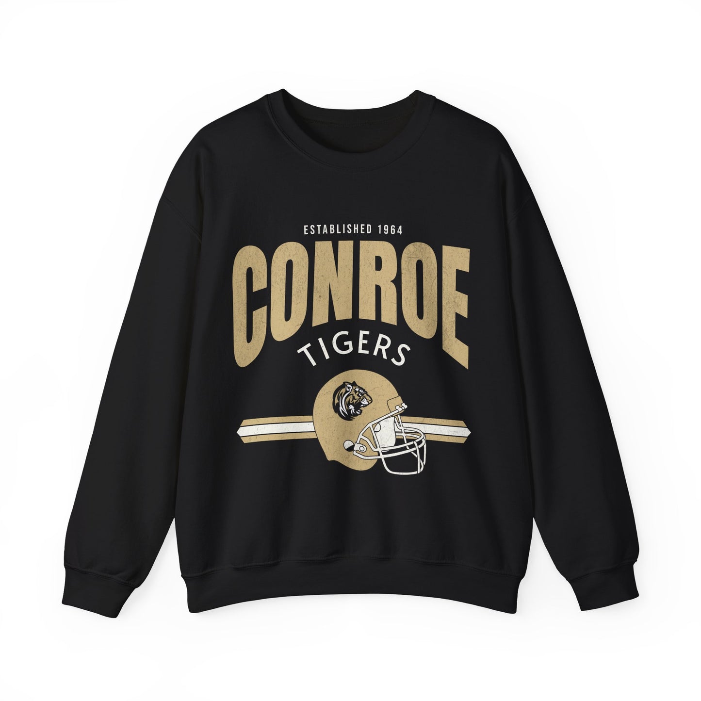 Conroe High School Vintage Football Sweatshirt | Tiger Spirit Wear | Retro Game Day Pullover
