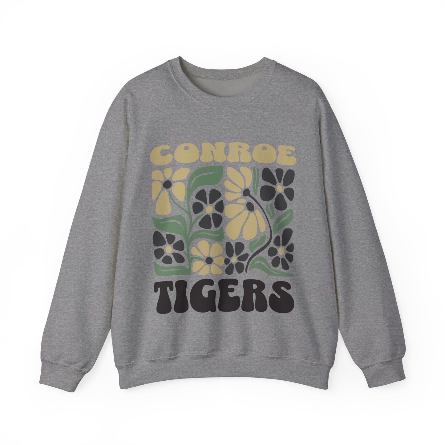 Boho Floral Conroe Tigers Sweatshirt