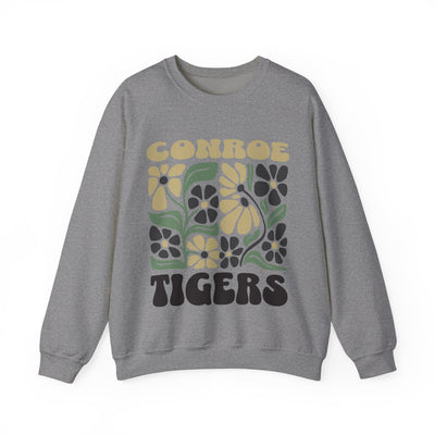 Boho Floral Conroe Tigers Sweatshirt