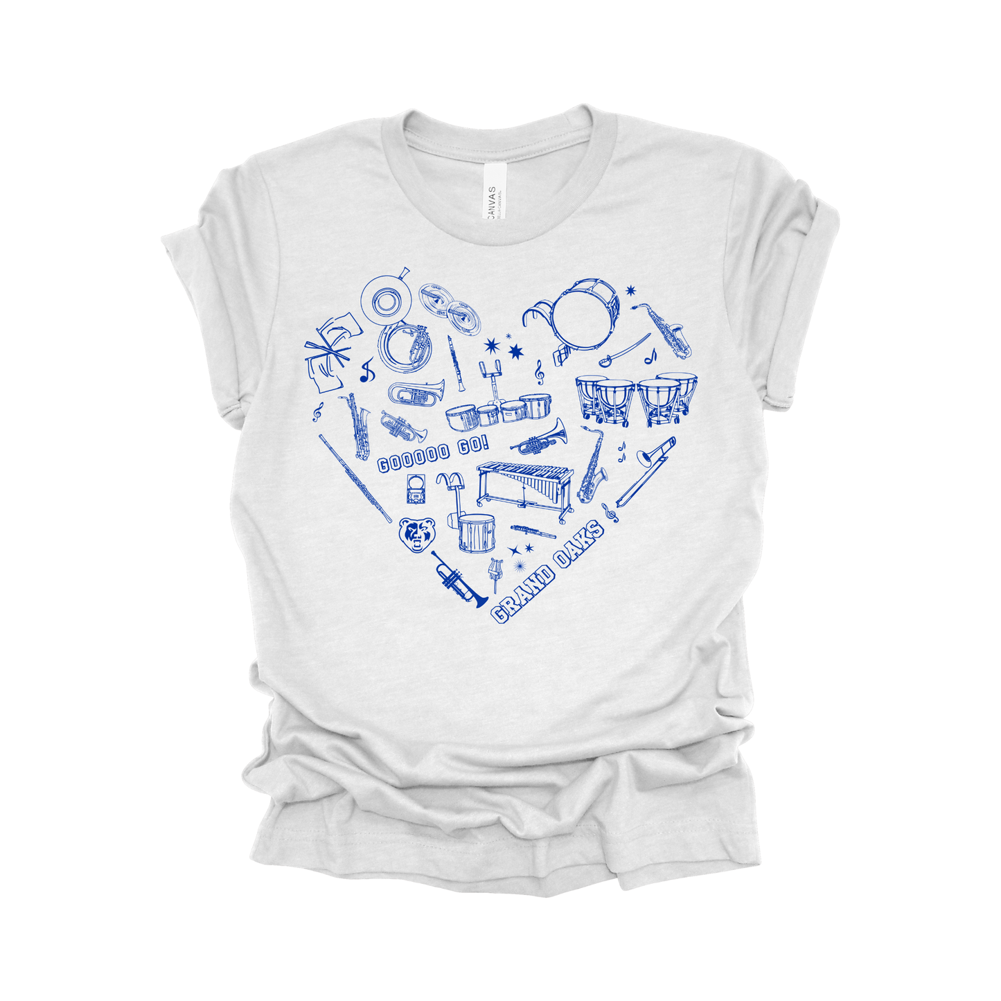 Grand Oaks Marching Band Heart Shirt – I Love Grand Oaks Band Tee