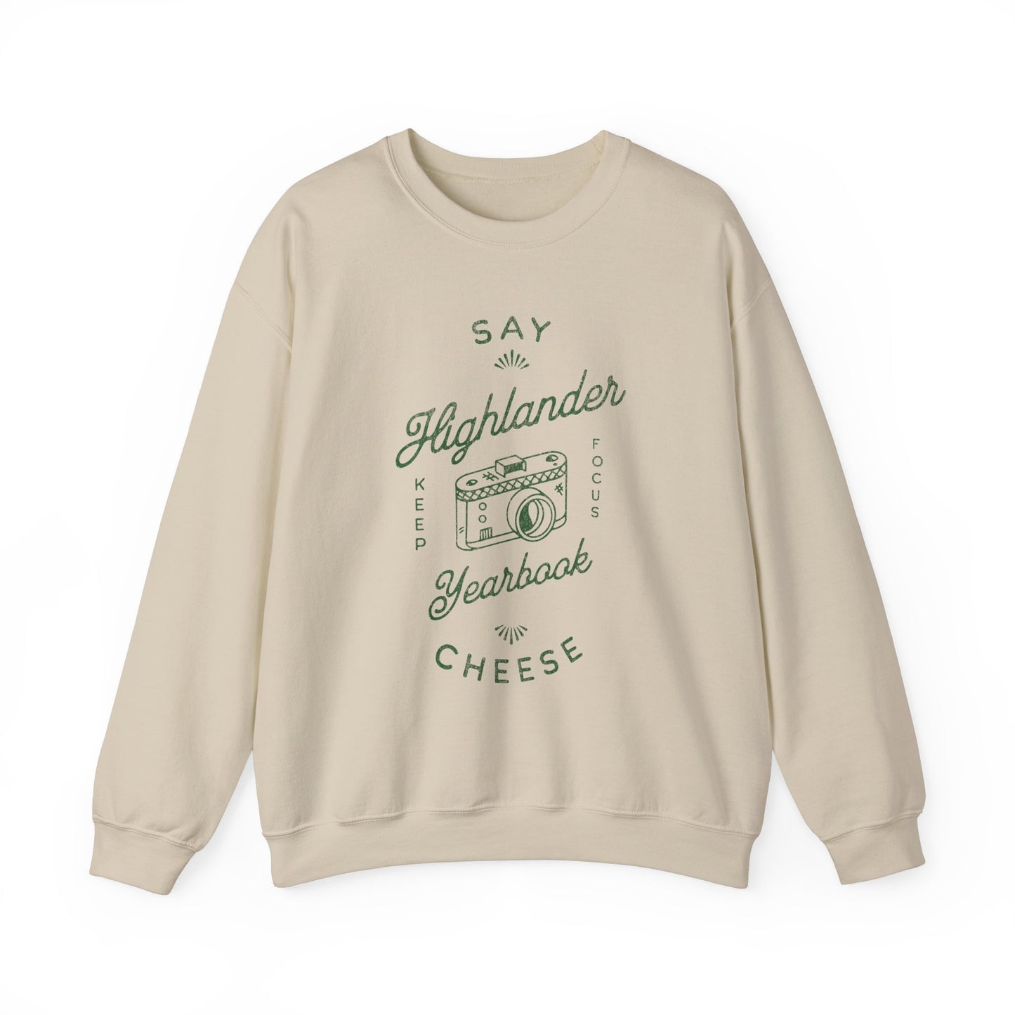 Highlander Yearbook - Say Cheese Yearbook Crewneck Sweatshirt