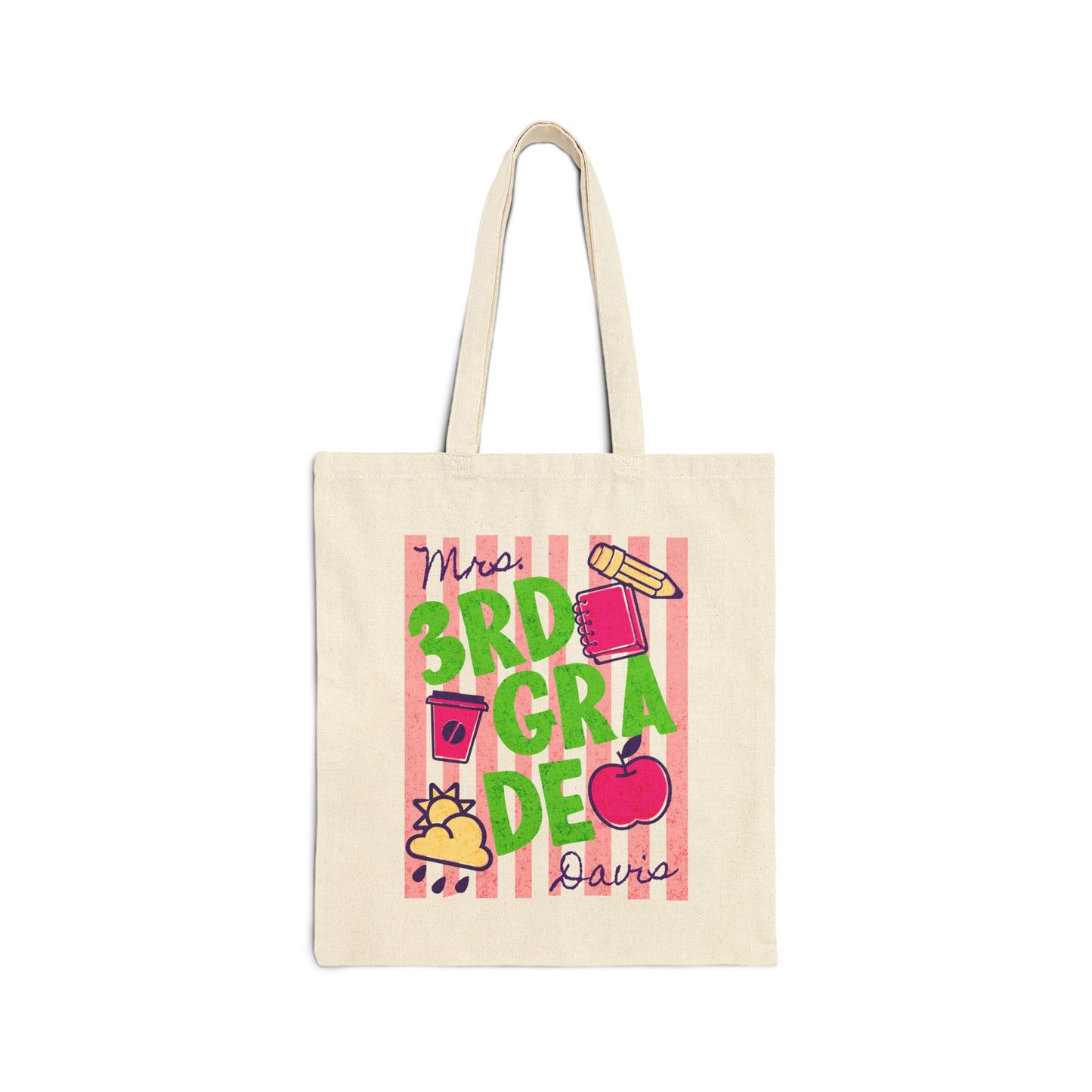 Personalized 3rd Grade Teacher Tote Bag