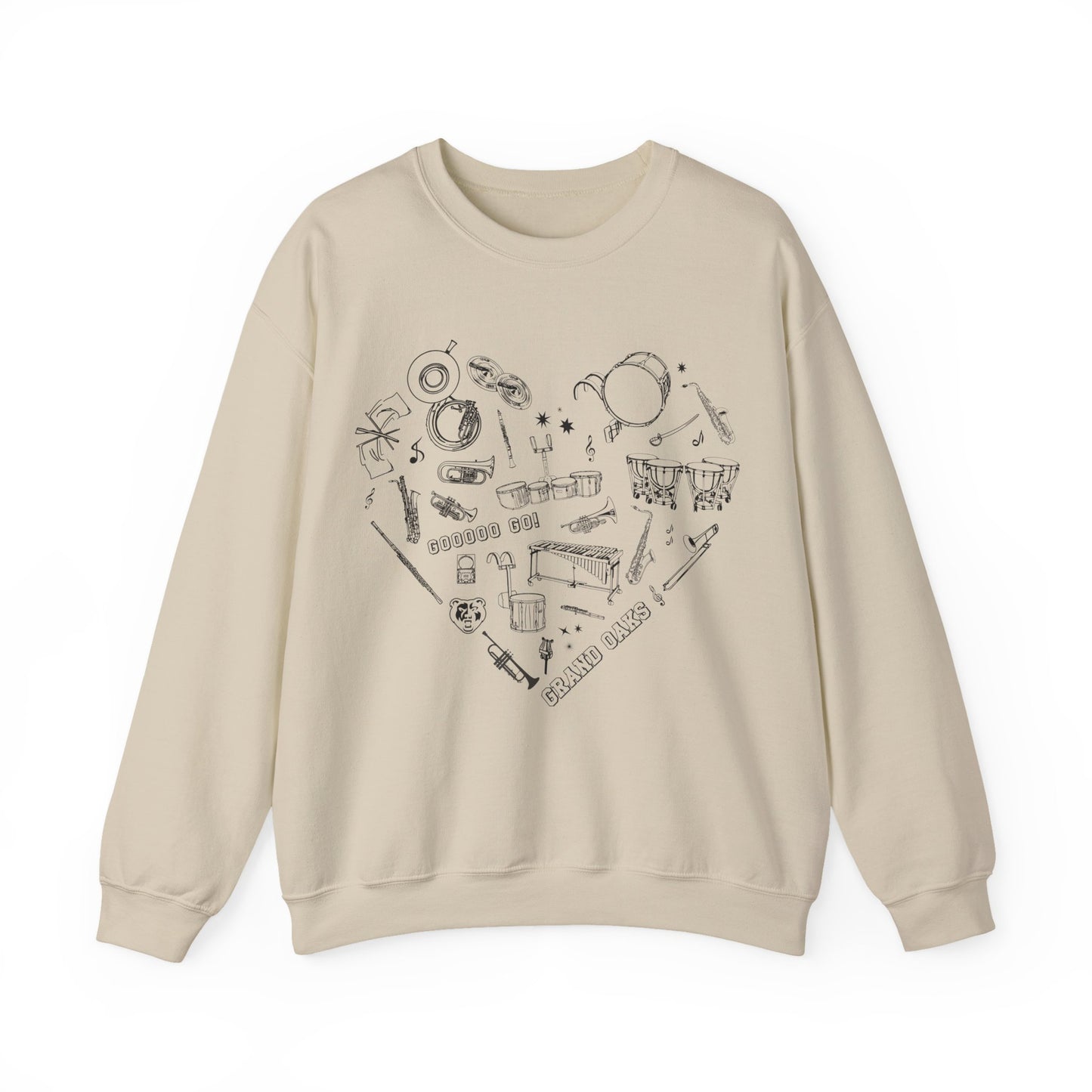 Grand Oaks Marching Band Heart Sweatshirt – I Love Grand Oaks Band