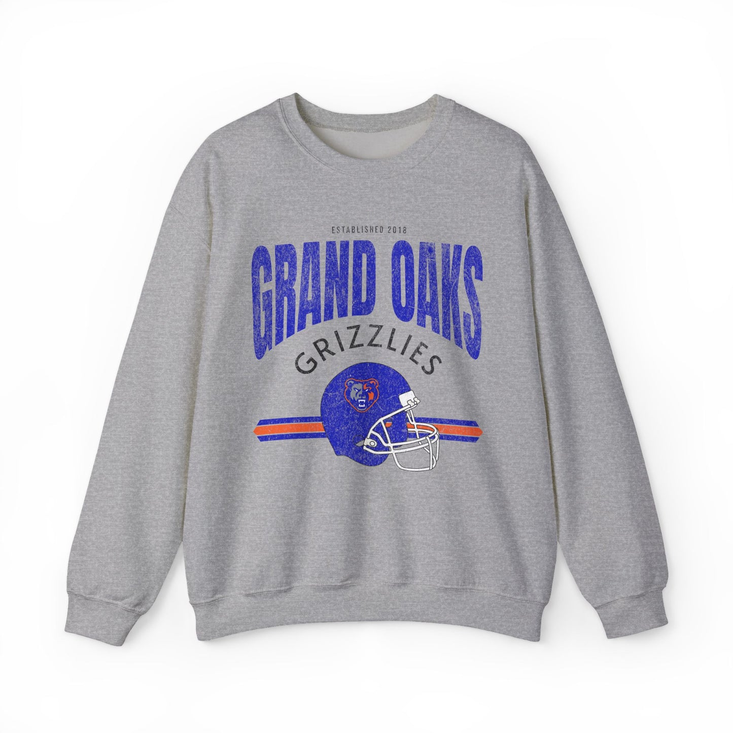 Grand Oaks High School Vintage Football Sweatshirt | Grizzly Spirit Wear | Retro Game Day Pullover