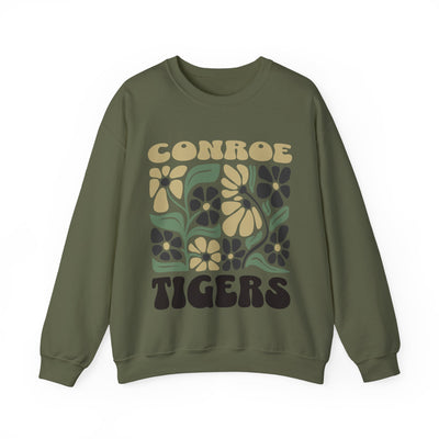 Boho Floral Conroe Tigers Sweatshirt