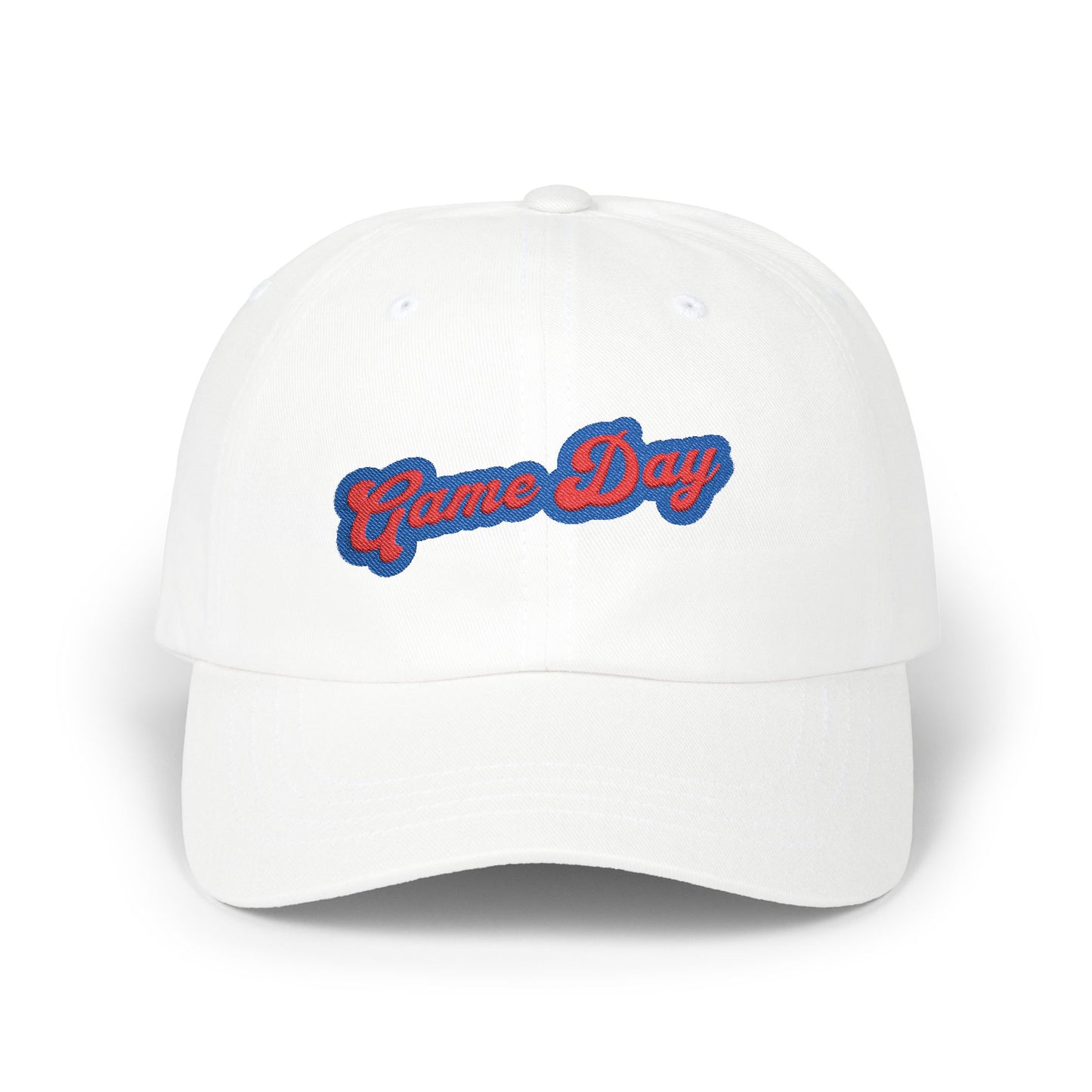Game Day Embroidered Baseball Cap | Oak Ridge High School Spirit Wear | Red & Blue War Eagle Pride