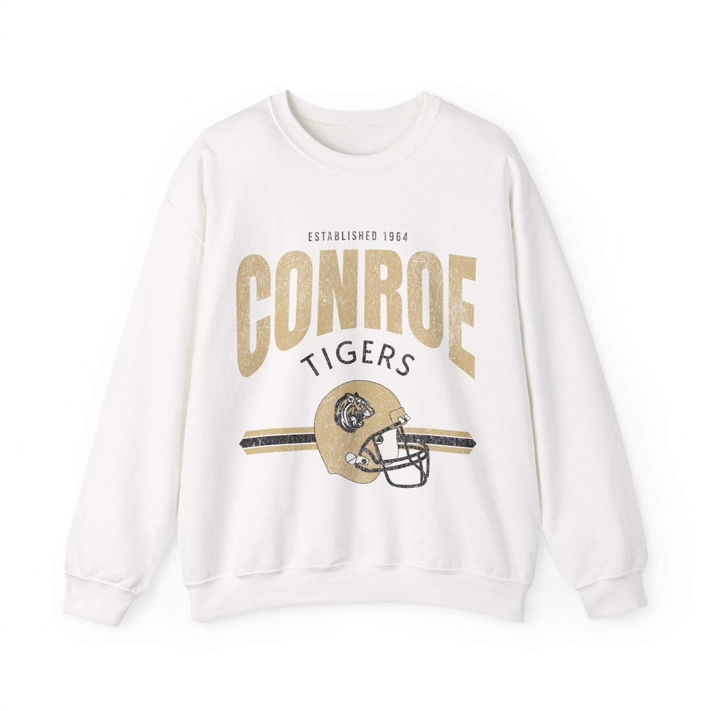 Conroe High School Vintage Football Sweatshirt | Tiger Spirit Wear | Retro Game Day Pullover