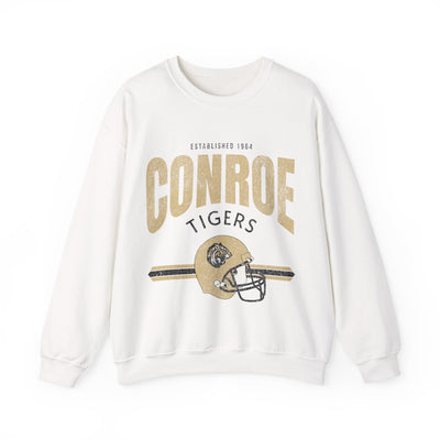 Conroe High School Vintage Football Sweatshirt | Tiger Spirit Wear | Retro Game Day Pullover