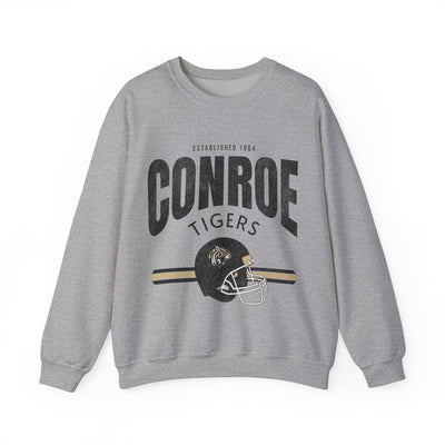 Conroe High School Vintage Football Sweatshirt | Tiger Spirit Wear | Retro Game Day Pullover
