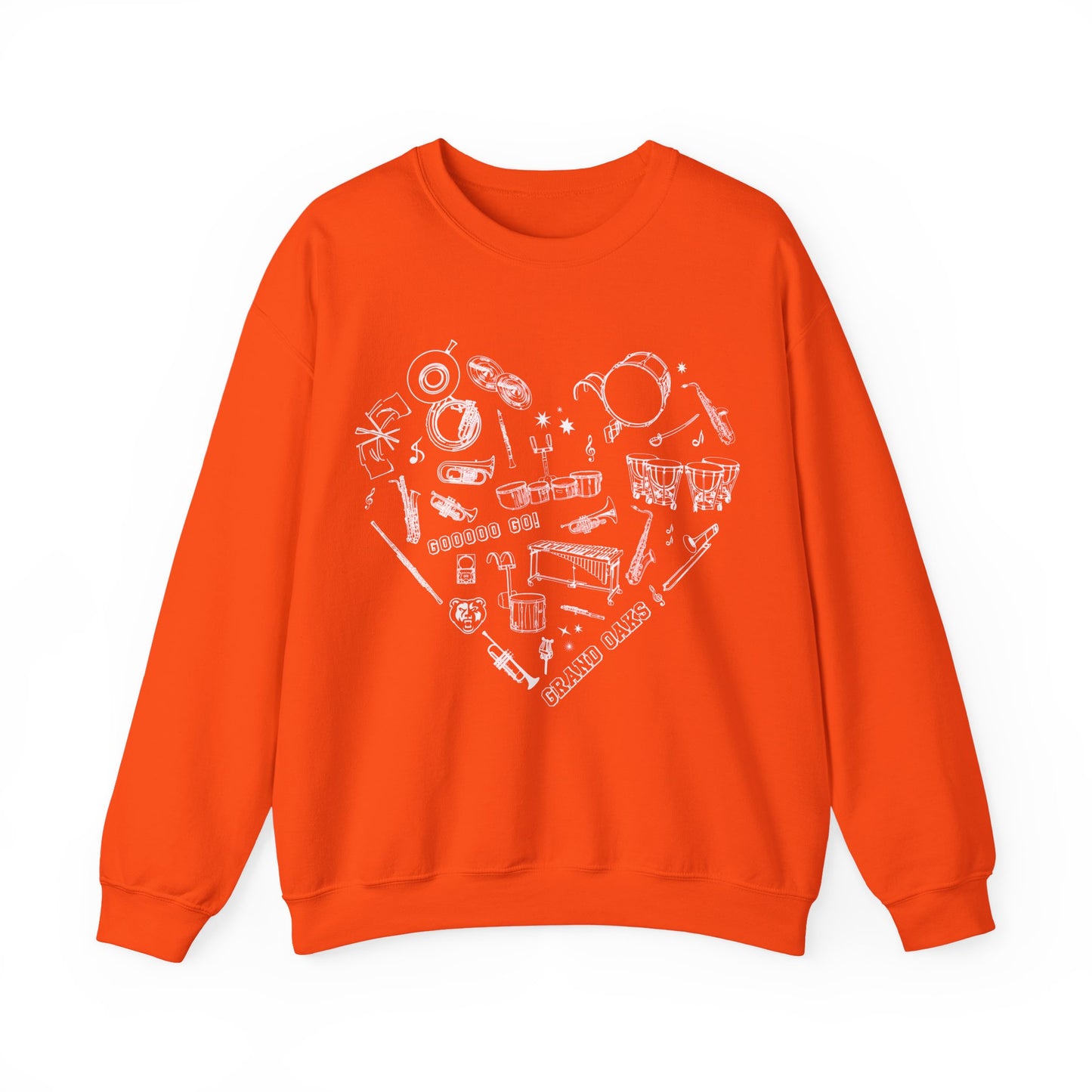 Grand Oaks Marching Band Heart Sweatshirt – I Love Grand Oaks Band