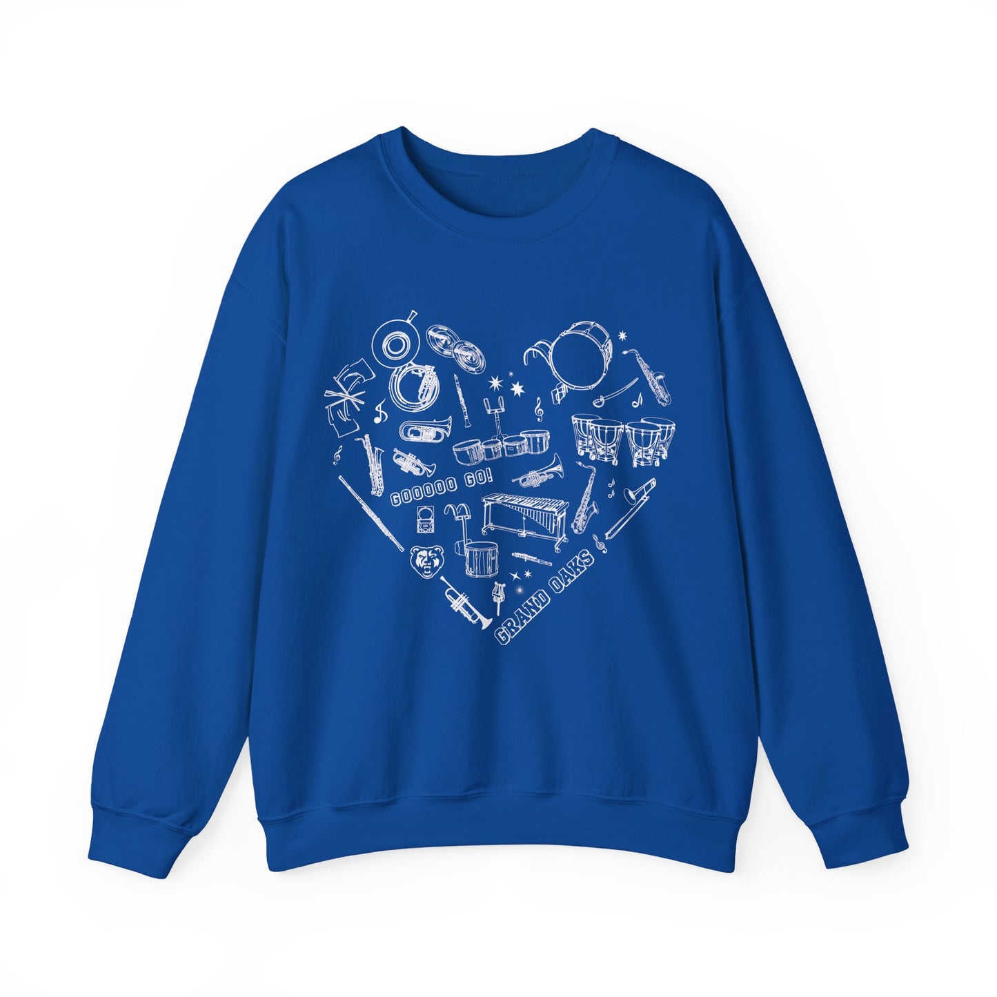 Grand Oaks Marching Band Heart Sweatshirt – I Love Grand Oaks Band