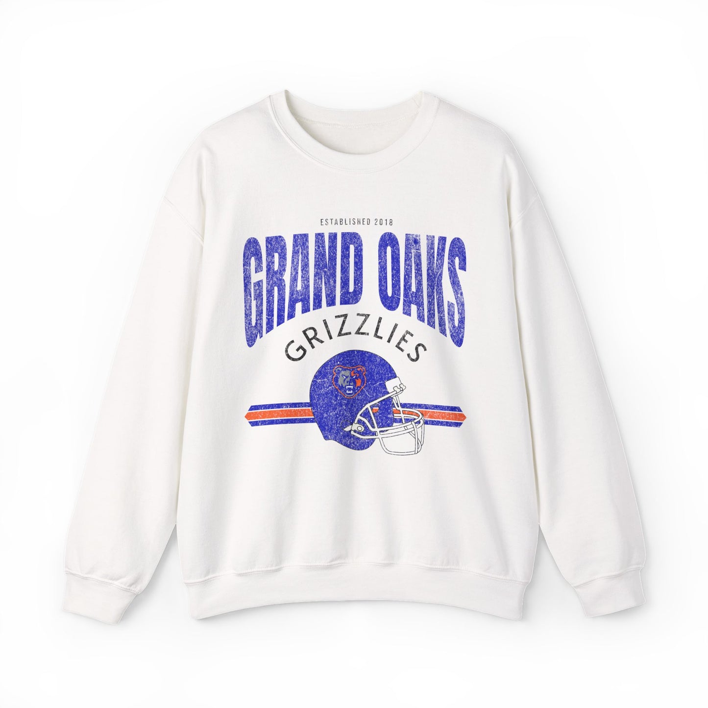 Grand Oaks High School Vintage Football Sweatshirt | Grizzly Spirit Wear | Retro Game Day Pullover
