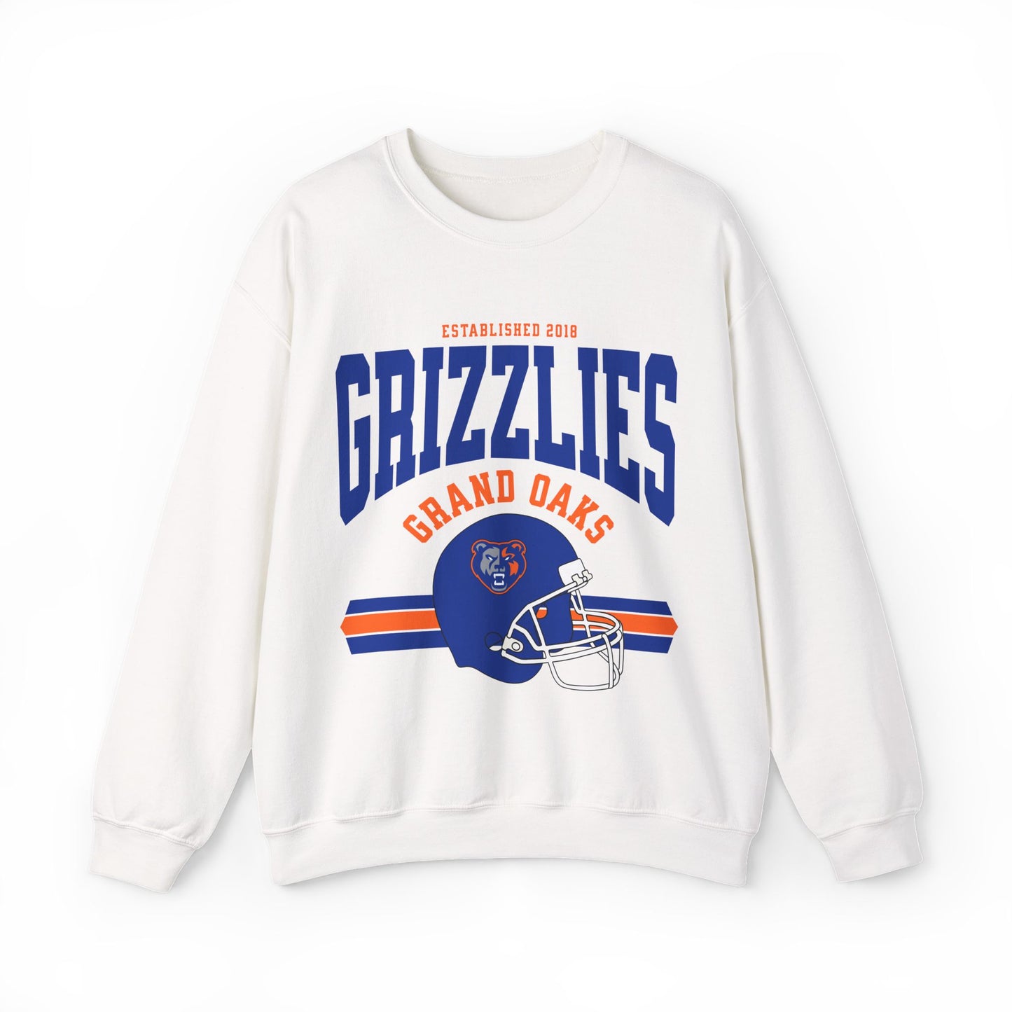 Grand Oaks High School Vintage Football Sweatshirt | Grizzly Spirit Wear | Retro Game Day Pullover
