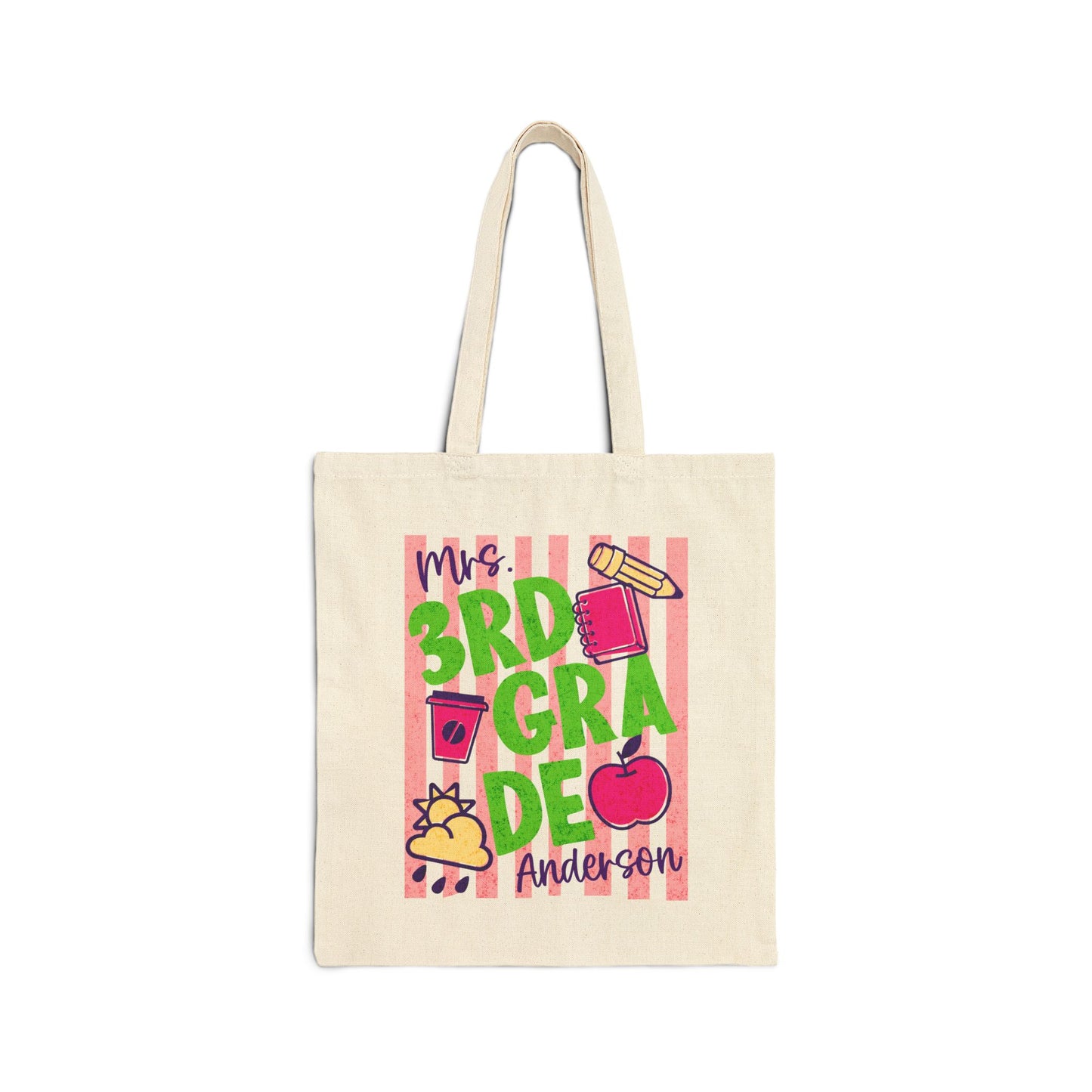 Personalized 3rd Grade Teacher Tote Bag