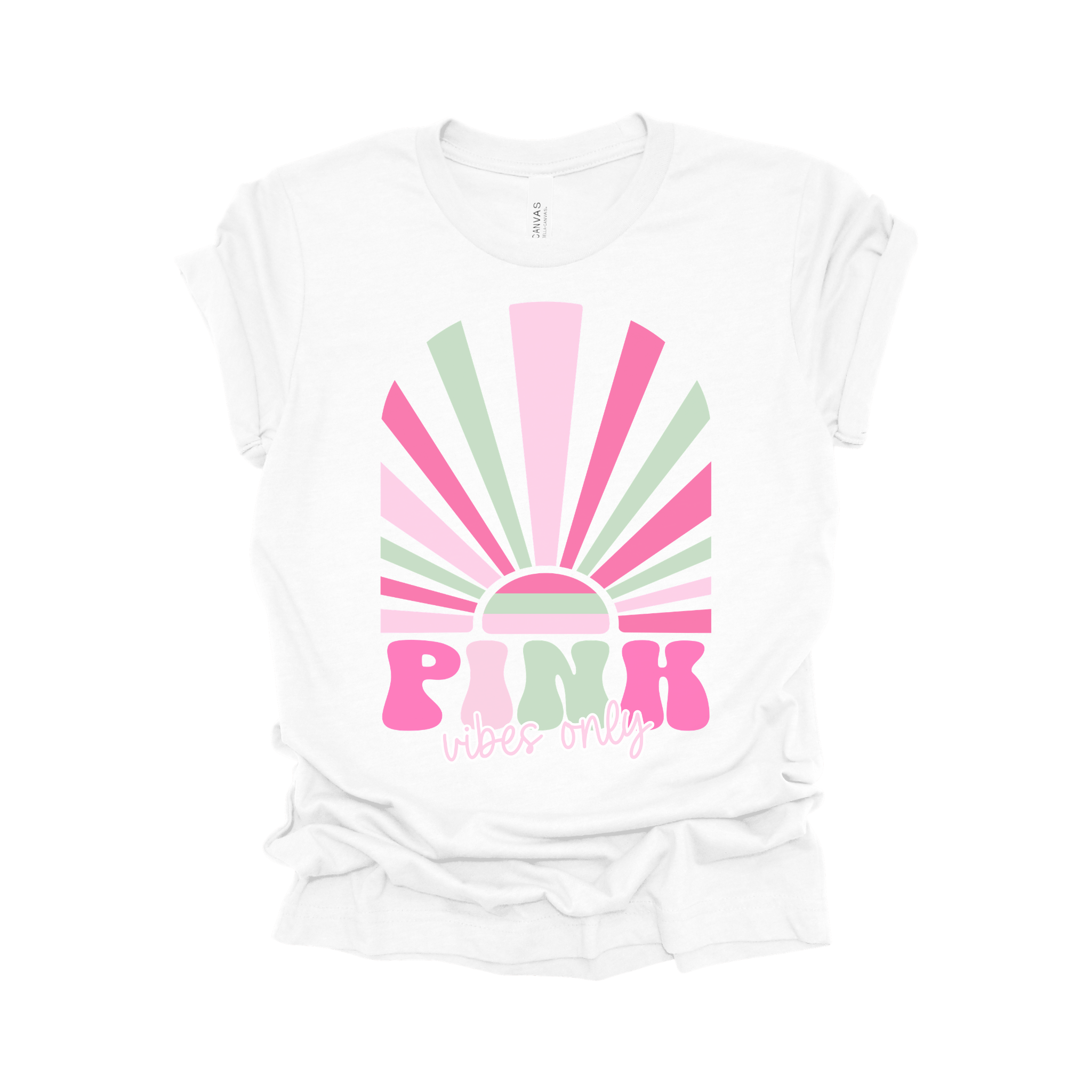 Pink Vibes Only – Pink Out Design Breast Cancer Awareness T-Shirt