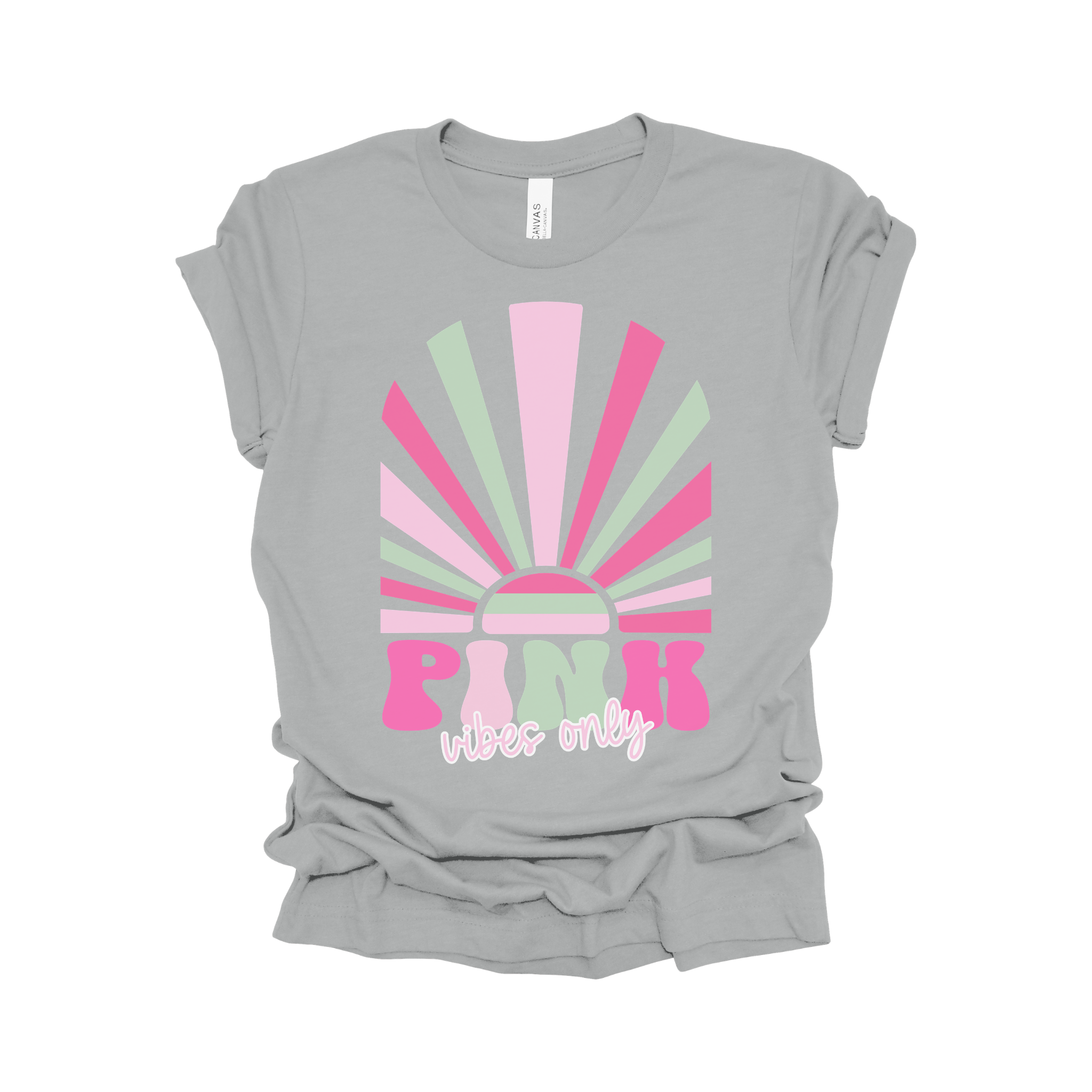 Pink Vibes Only – Pink Out Design Breast Cancer Awareness T-Shirt