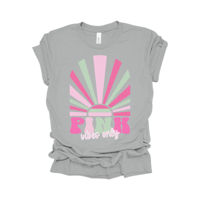 Pink Vibes Only – Pink Out Design Breast Cancer Awareness T-Shirt