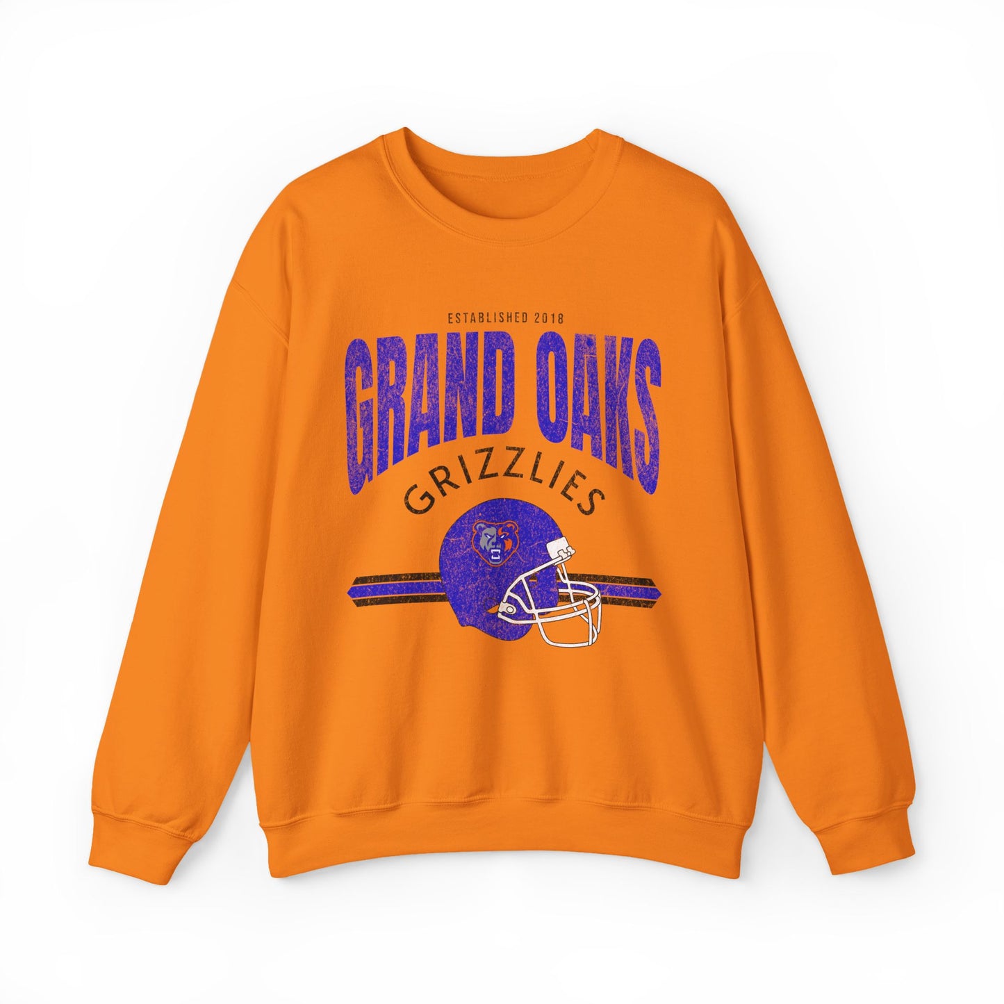 Grand Oaks High School Vintage Football Sweatshirt | Grizzly Spirit Wear | Retro Game Day Pullover
