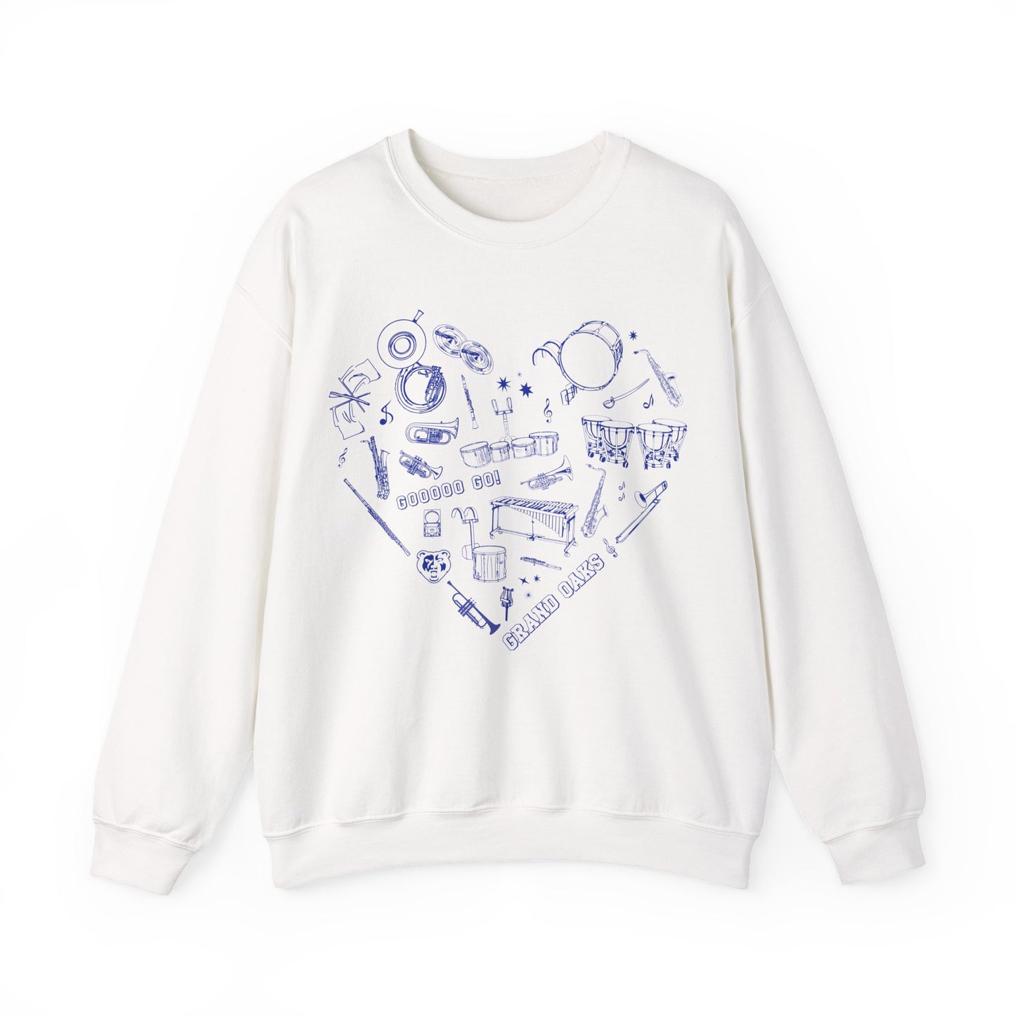 Grand Oaks Marching Band Heart Sweatshirt – I Love Grand Oaks Band