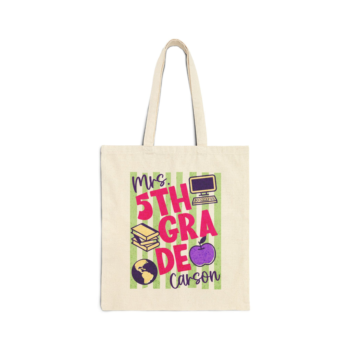 Personalized 5th Grade Teacher Tote Bag