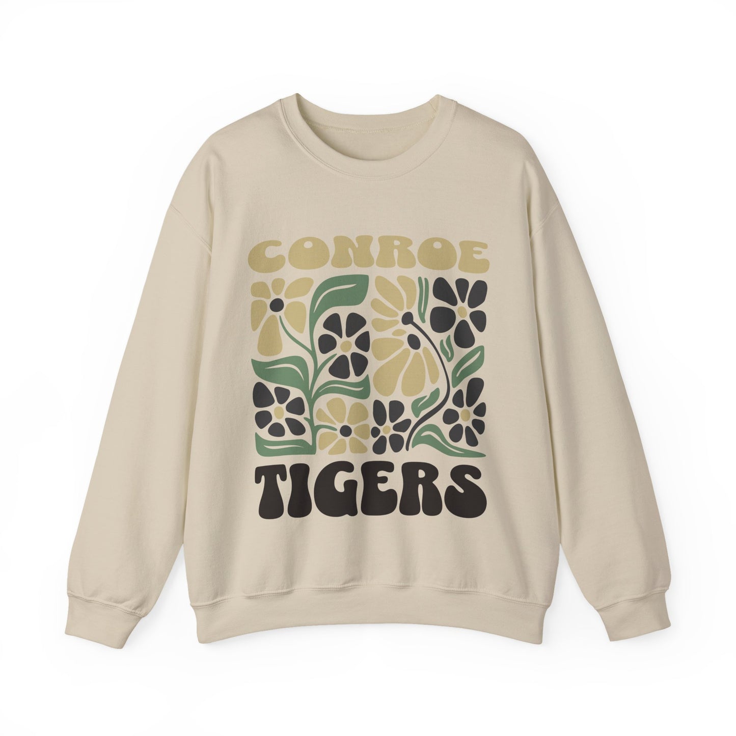 Boho Floral Conroe Tigers Sweatshirt