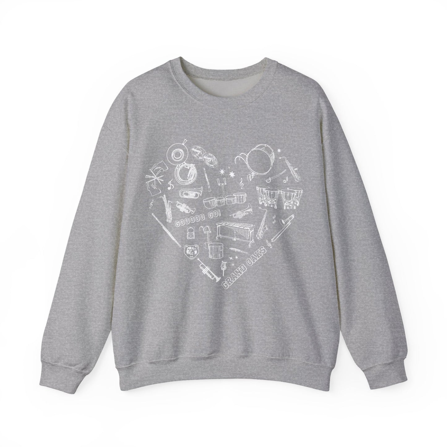 Grand Oaks Marching Band Heart Sweatshirt – I Love Grand Oaks Band