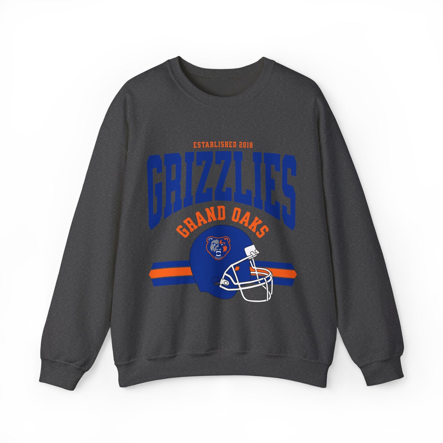 Grand Oaks High School Vintage Football Sweatshirt | Grizzly Spirit Wear | Retro Game Day Pullover
