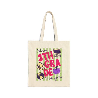 Personalized 5th Grade Teacher Tote Bag