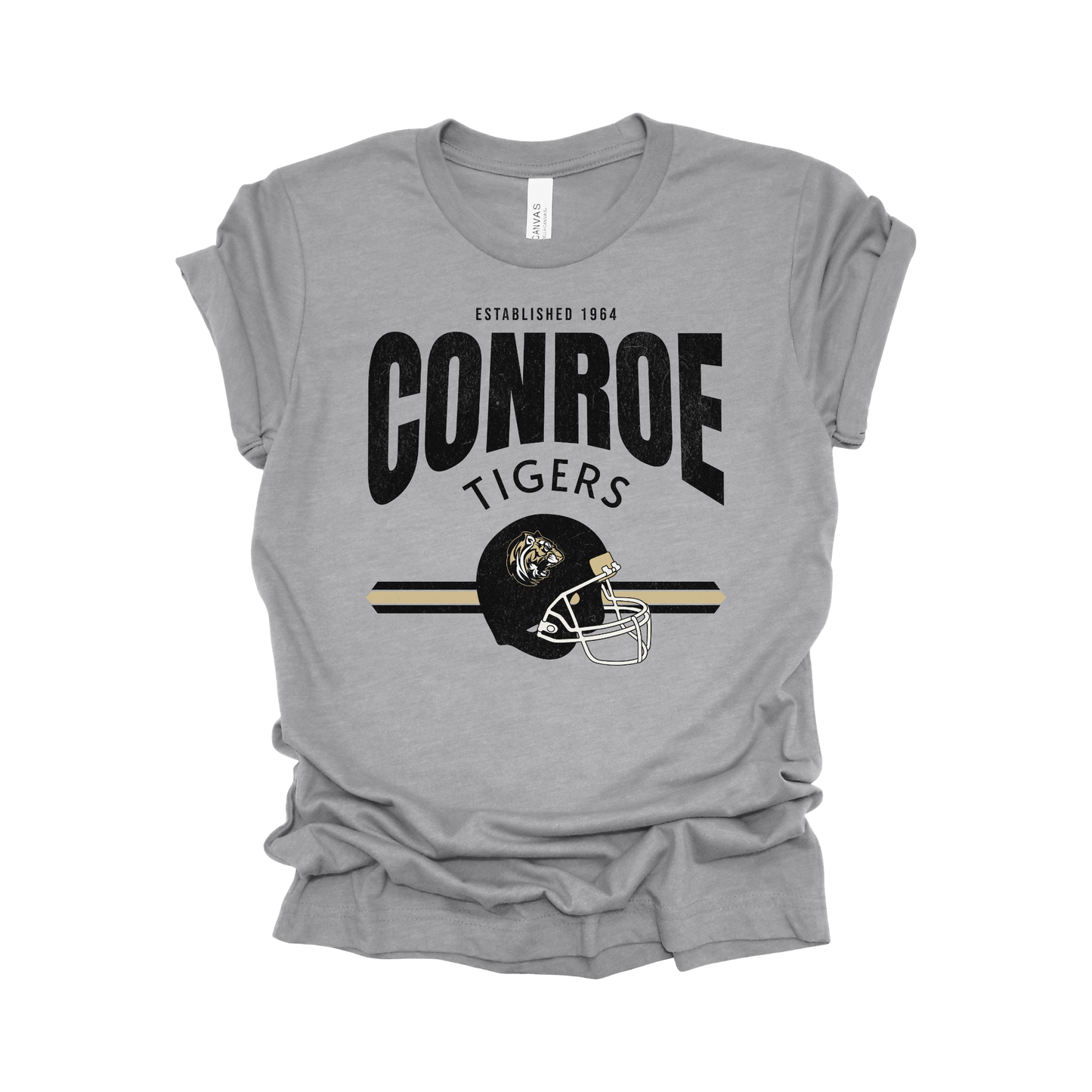Conroe High School Vintage Football T-Shirt | Tiger Spirit Wear | Retro Game Day Tee