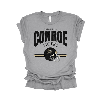 Conroe High School Vintage Football T-Shirt | Tiger Spirit Wear | Retro Game Day Tee