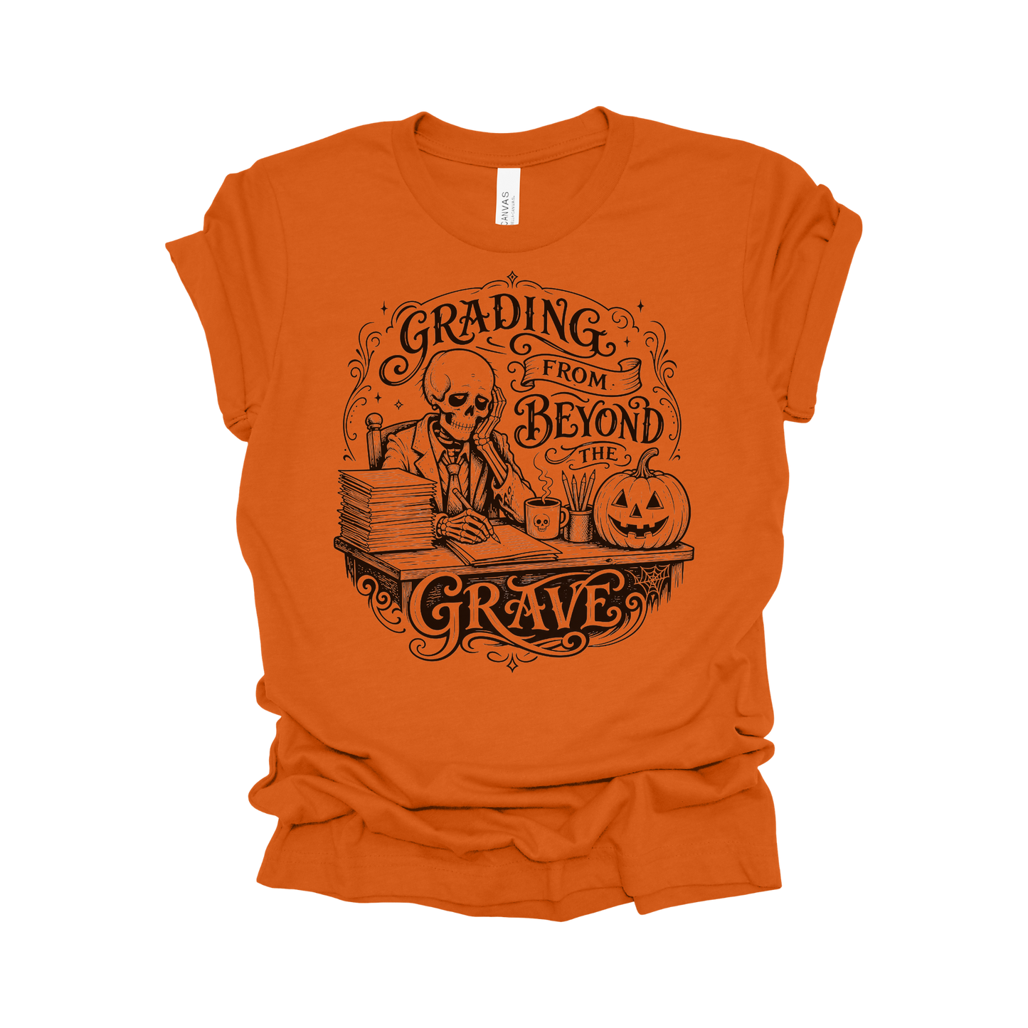 Grading From Beyond the Grave Halloween Teacher T-Shirt