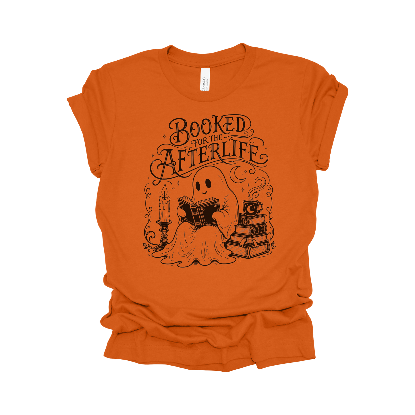 Booked for the Afterlife Halloween Reading T-Shirt