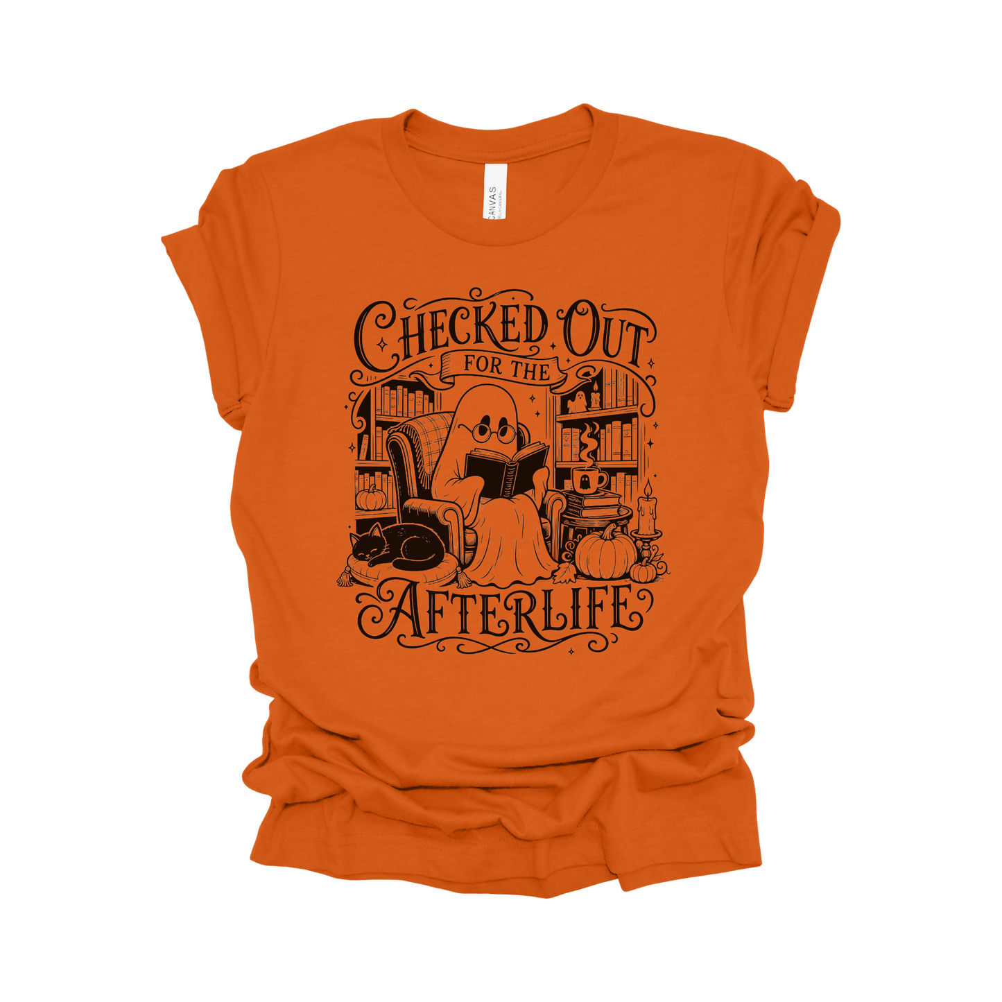 Checked Out for the Afterlife Halloween Librarian T-Shirt