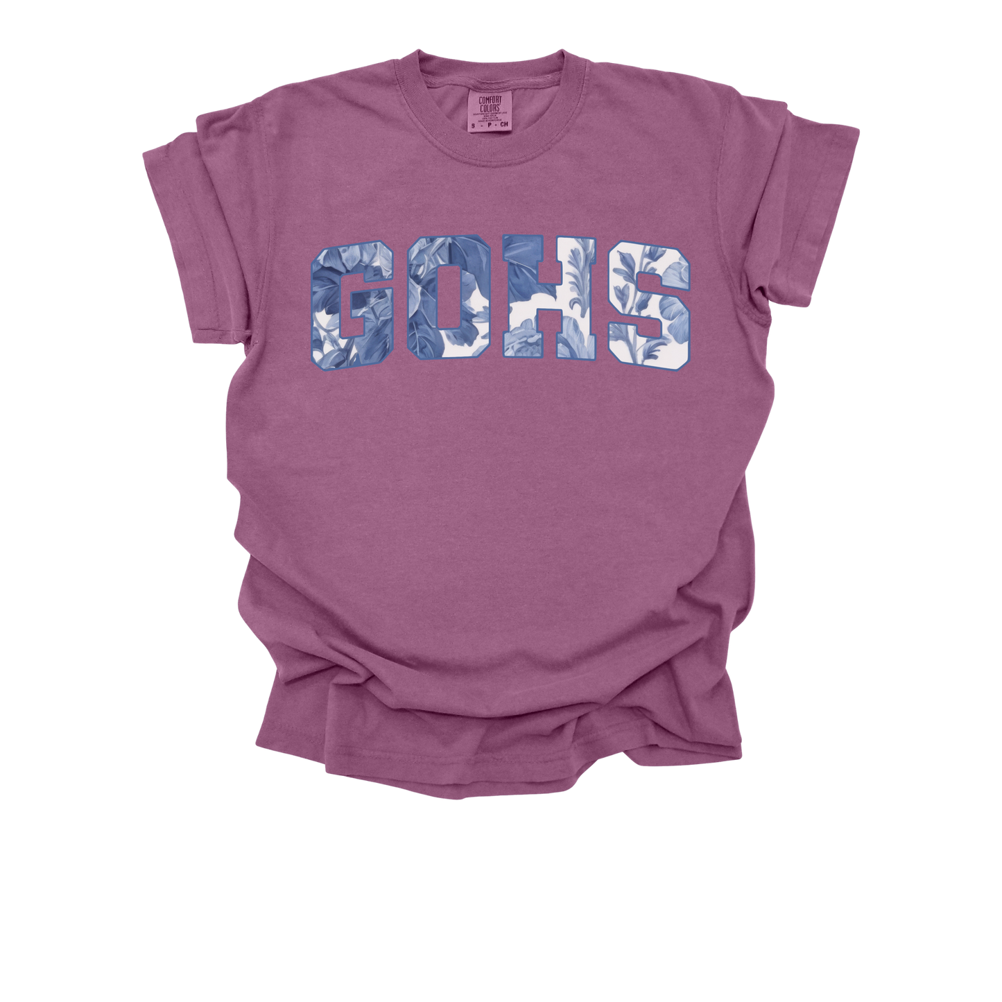 Floral Text GOHS T-Shirt | Spirit Wear | Floral Pattern Lettering