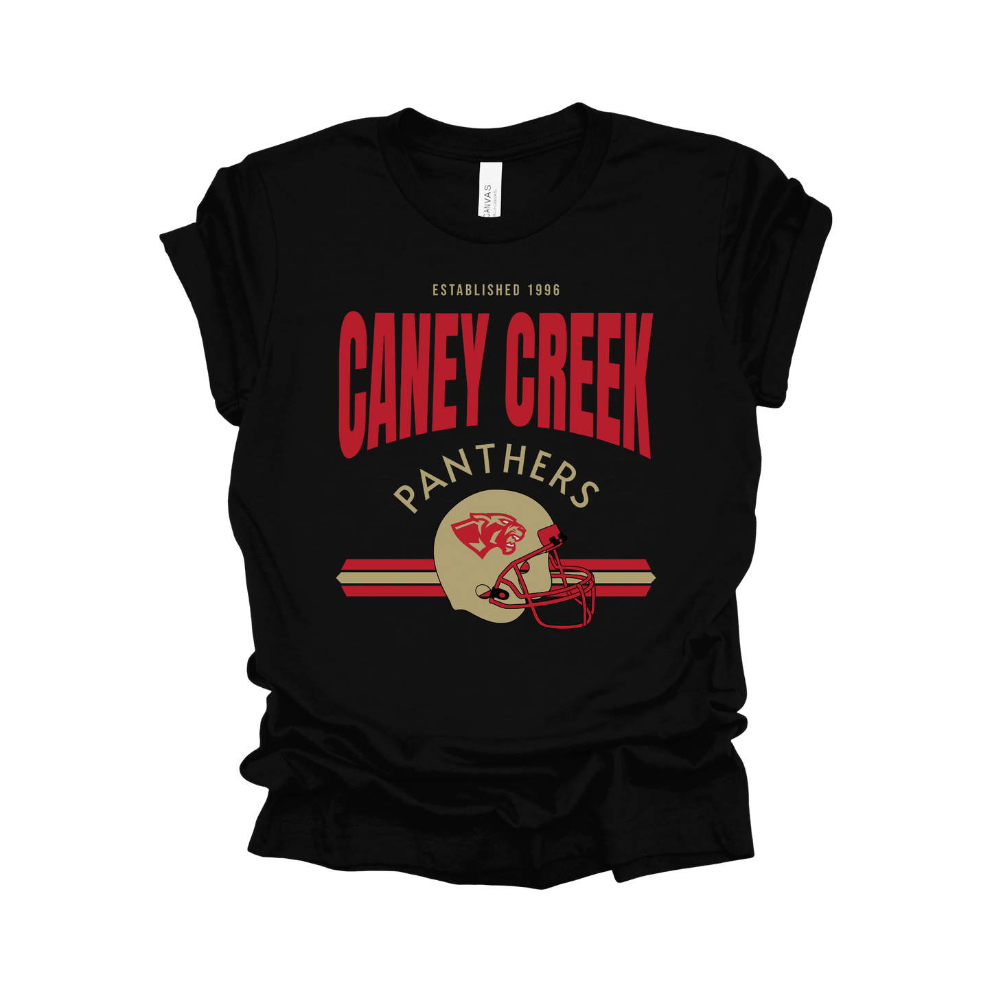 Caney Creek Vintage Football T-Shirt | Panther Spirit Wear | Retro Game Day Tee