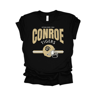 Conroe High School Vintage Football T-Shirt | Tiger Spirit Wear | Retro Game Day Tee
