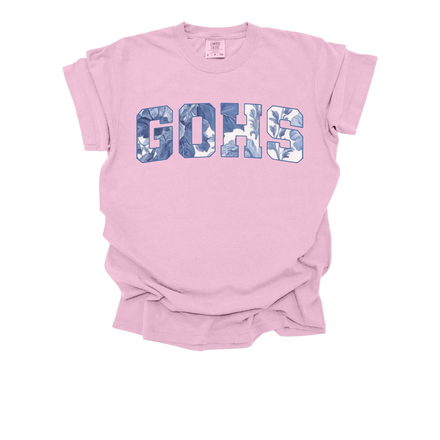 Floral Text GOHS T-Shirt | Spirit Wear | Floral Pattern Lettering
