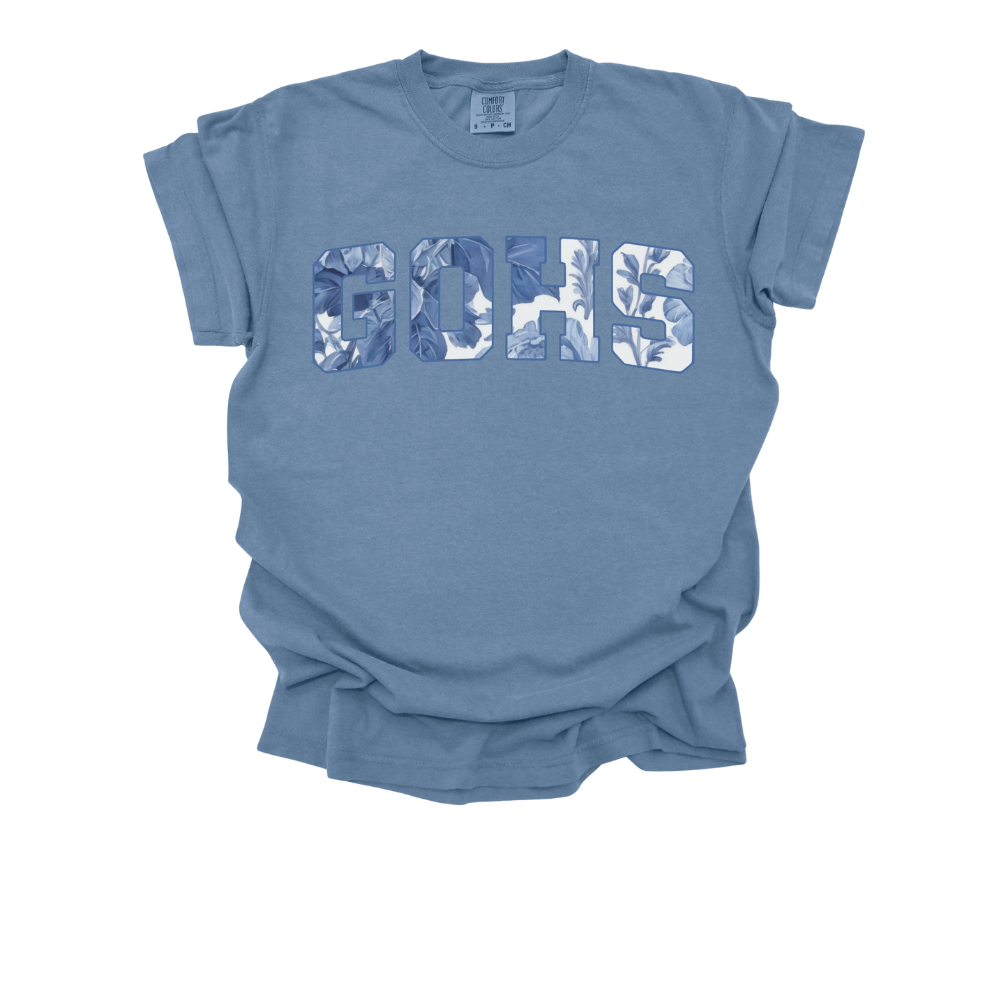 Floral Text GOHS T-Shirt | Spirit Wear | Floral Pattern Lettering