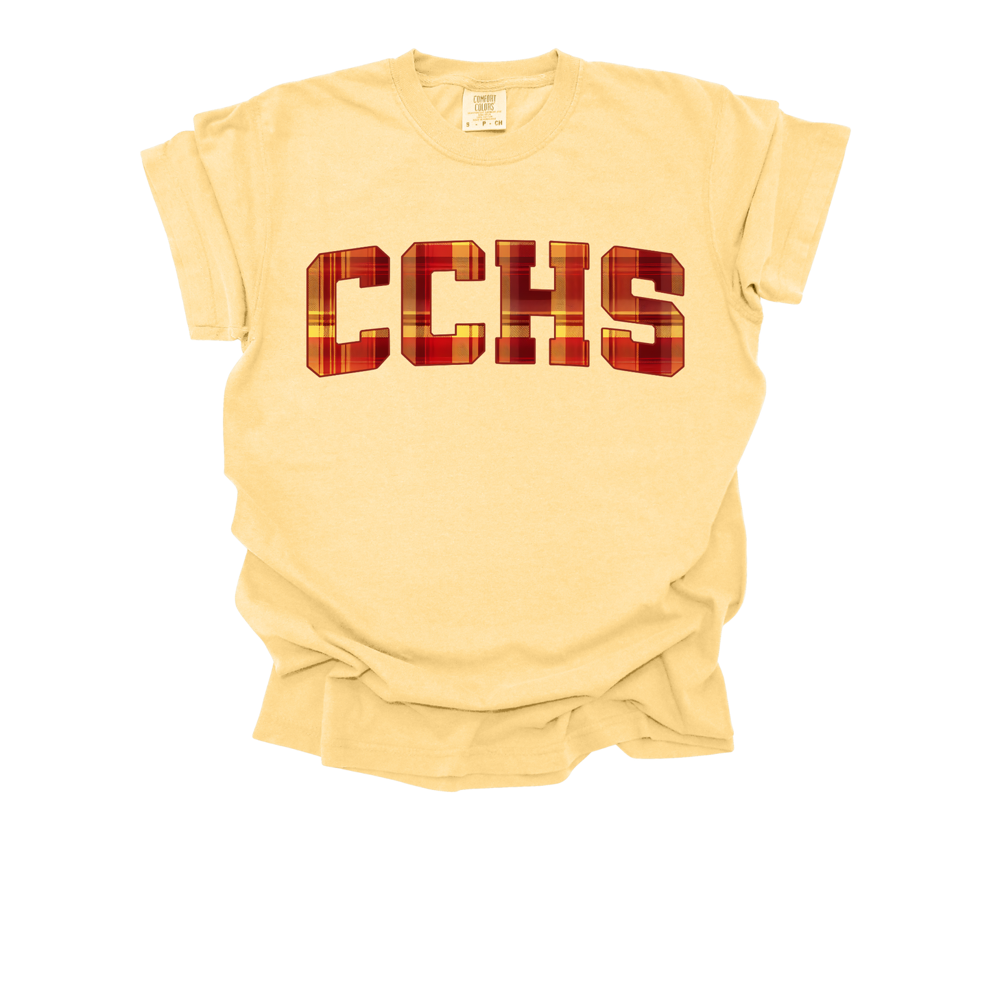 CCHS Tartan Lettering Caney Creek High School T-Shirt