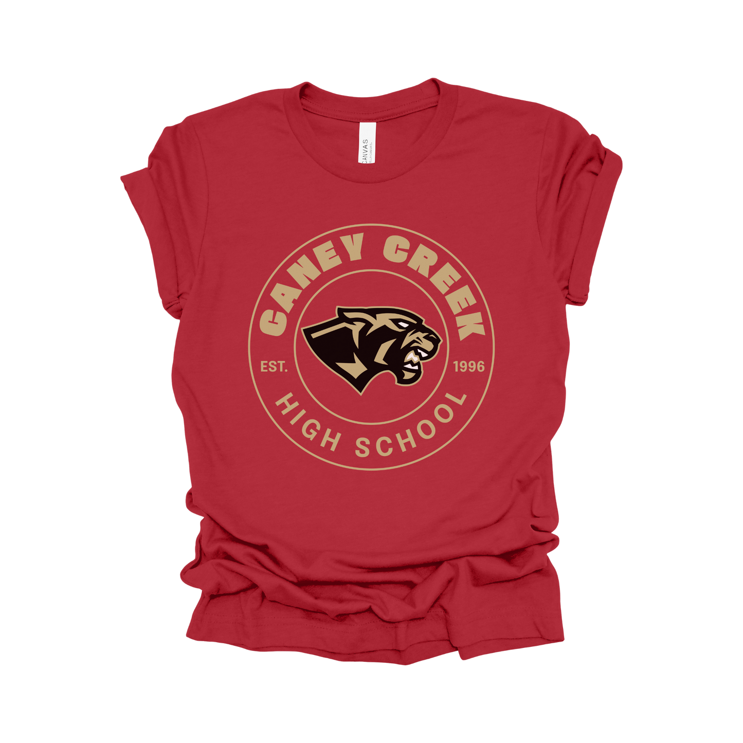 Caney Creek Panthers Round Design T-Shirt