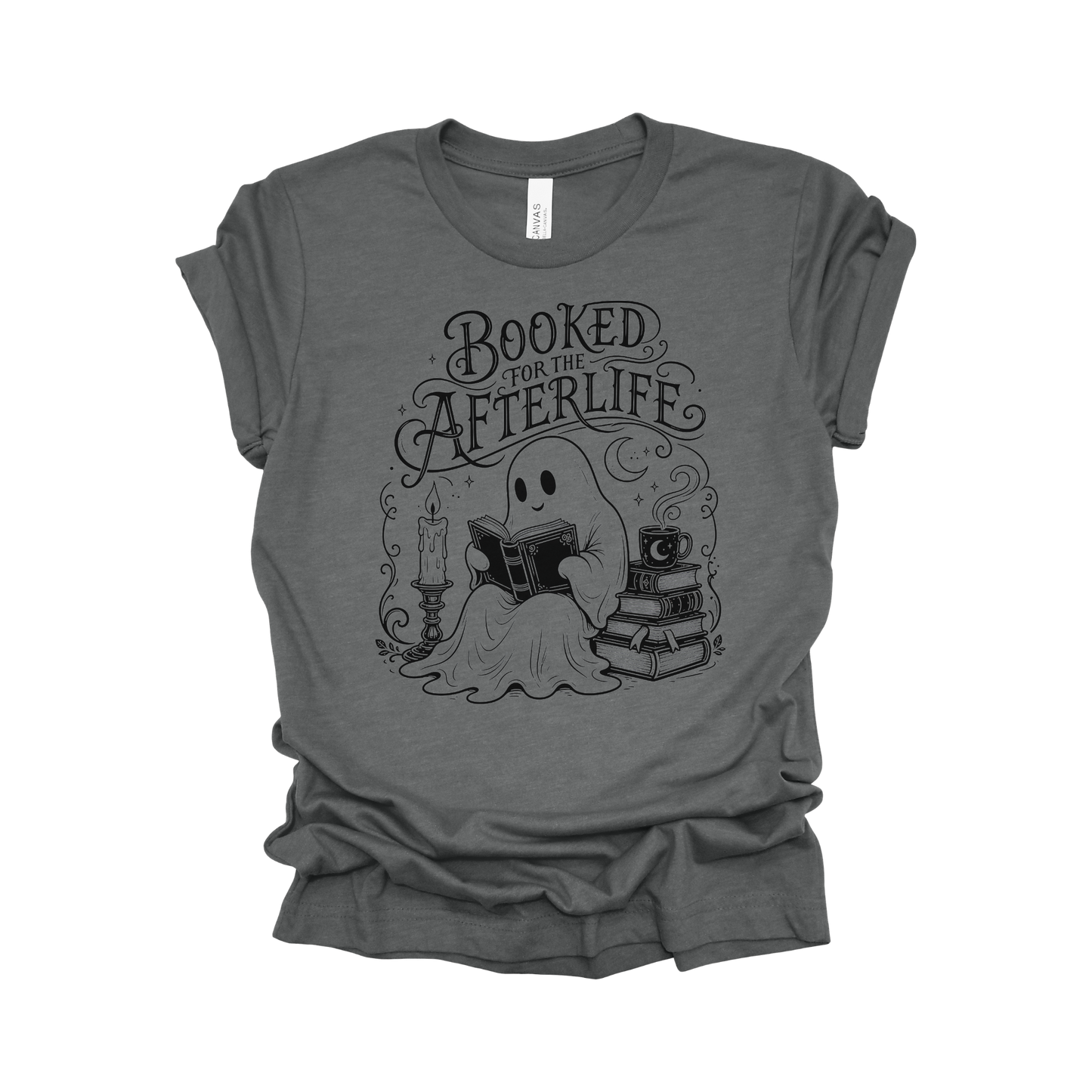 Booked for the Afterlife Halloween Reading T-Shirt