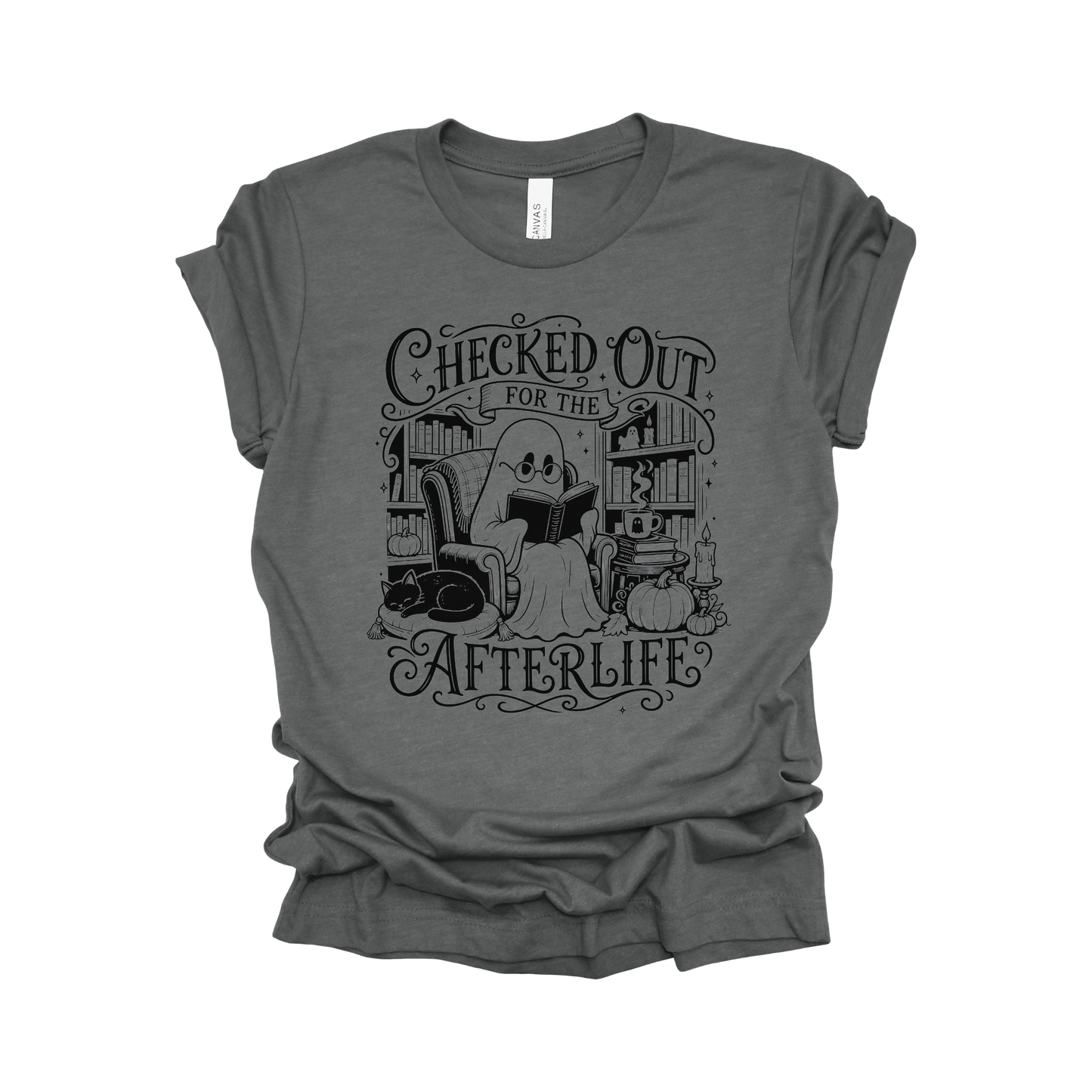 Checked Out for the Afterlife Halloween Librarian T-Shirt