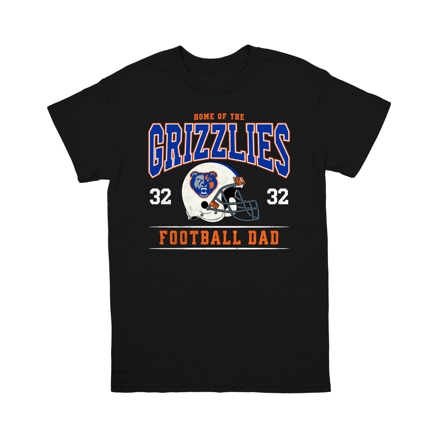 Grand Oaks Grizzlies Football Dad Personalized T-Shirt | Custom Player Name & Number