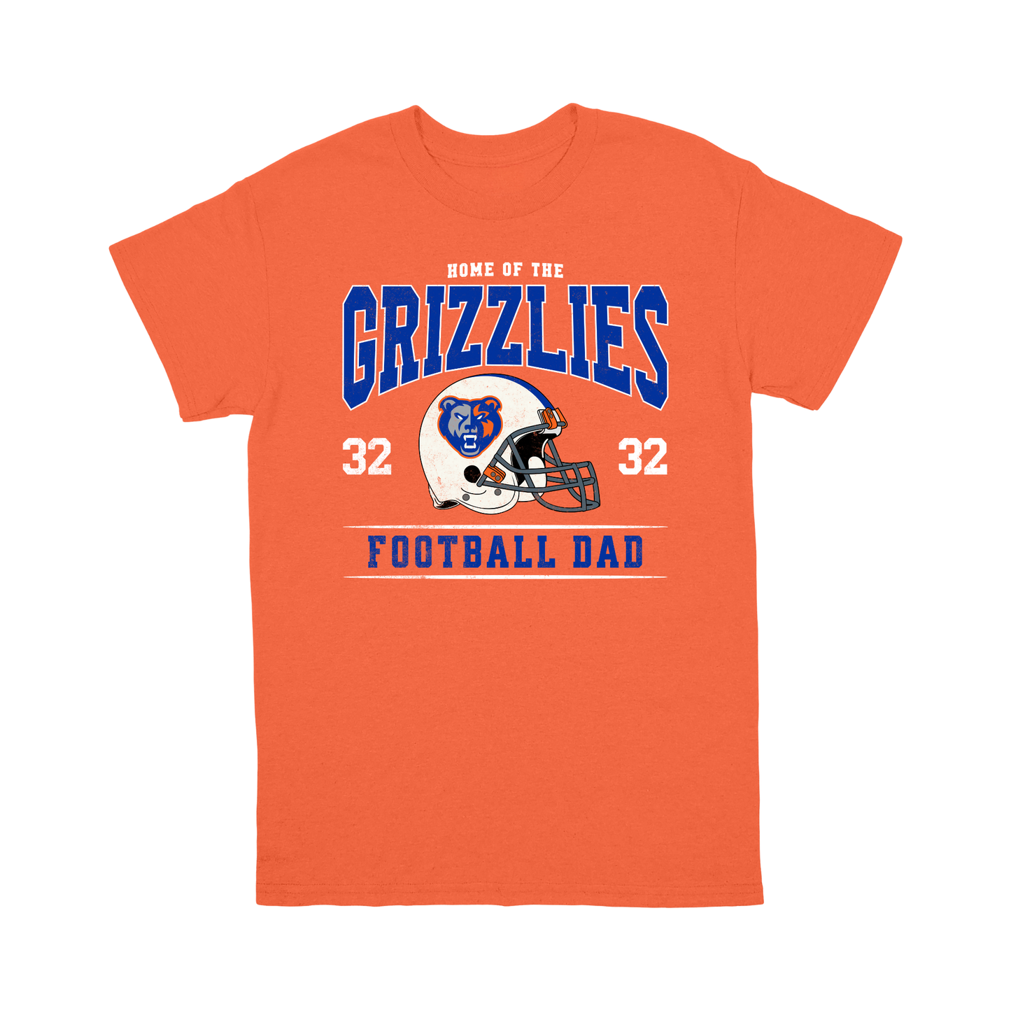 Grand Oaks Grizzlies Football Dad Personalized T-Shirt | Custom Player Name & Number