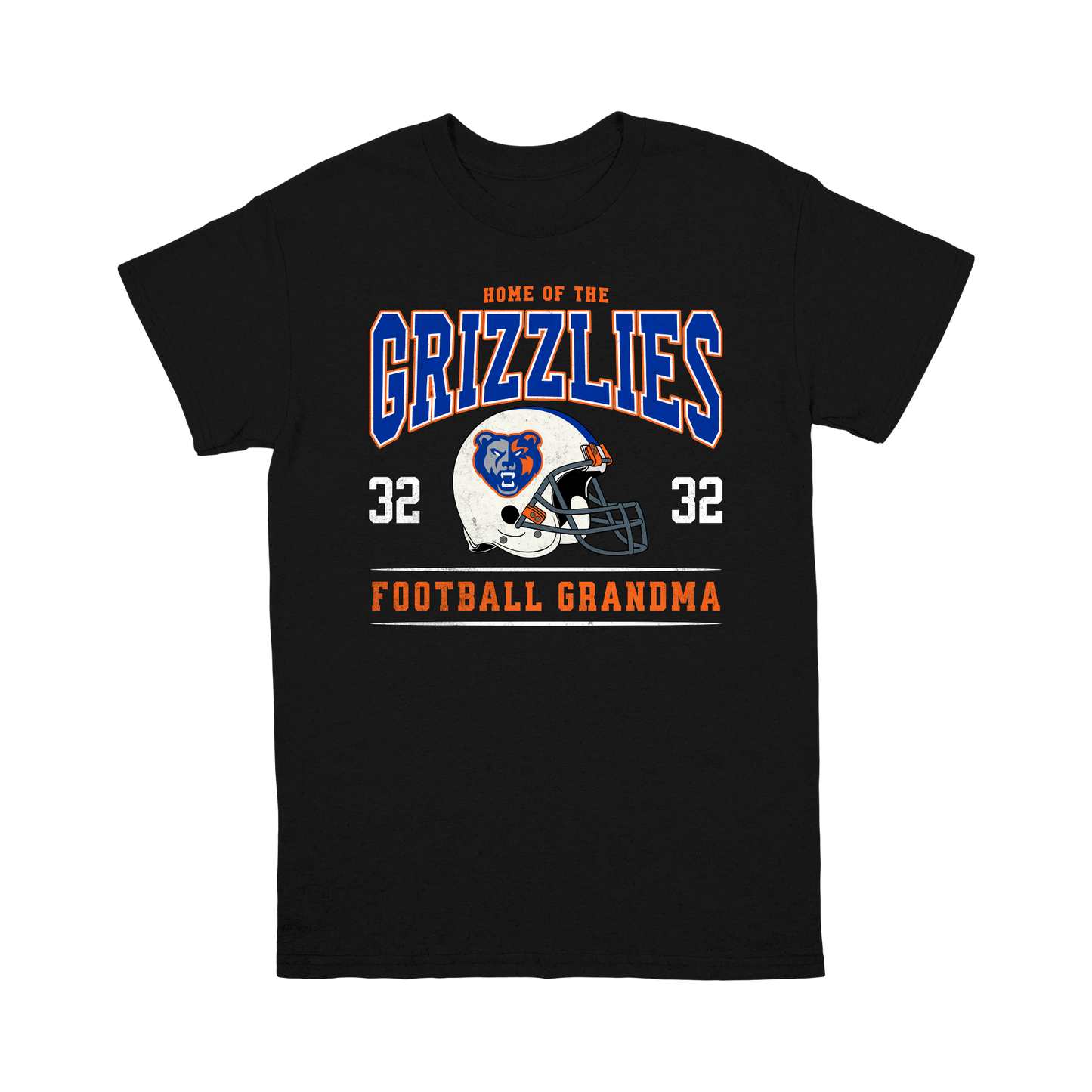 Grand Oaks Grizzlies Football Grandma Personalized T-Shirt | Custom Player Name & Number
