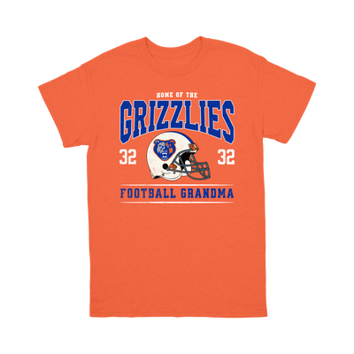 Grand Oaks Grizzlies Football Grandma Personalized T-Shirt | Custom Player Name & Number